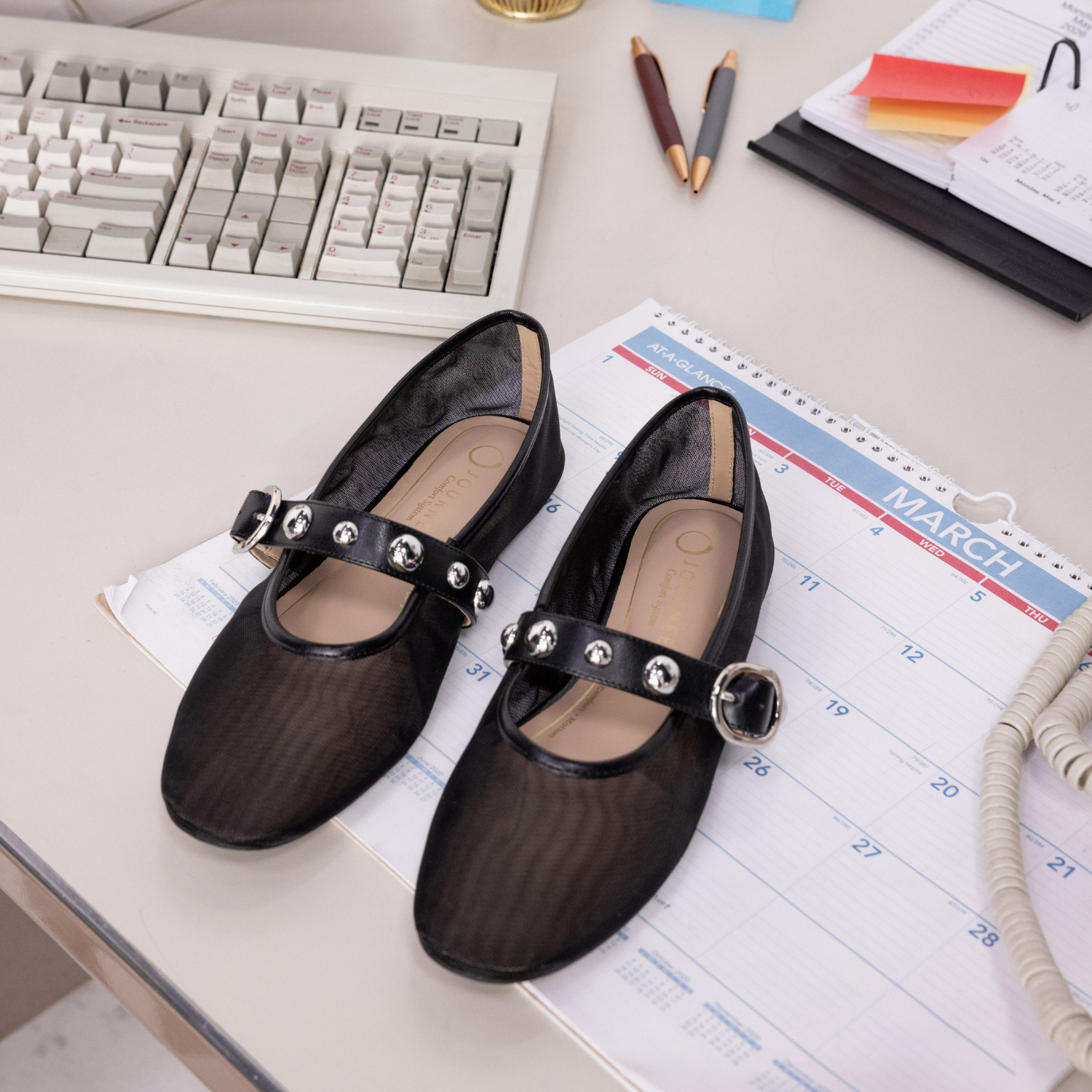 NAVEAH BALLET FLATS - Black Mesh