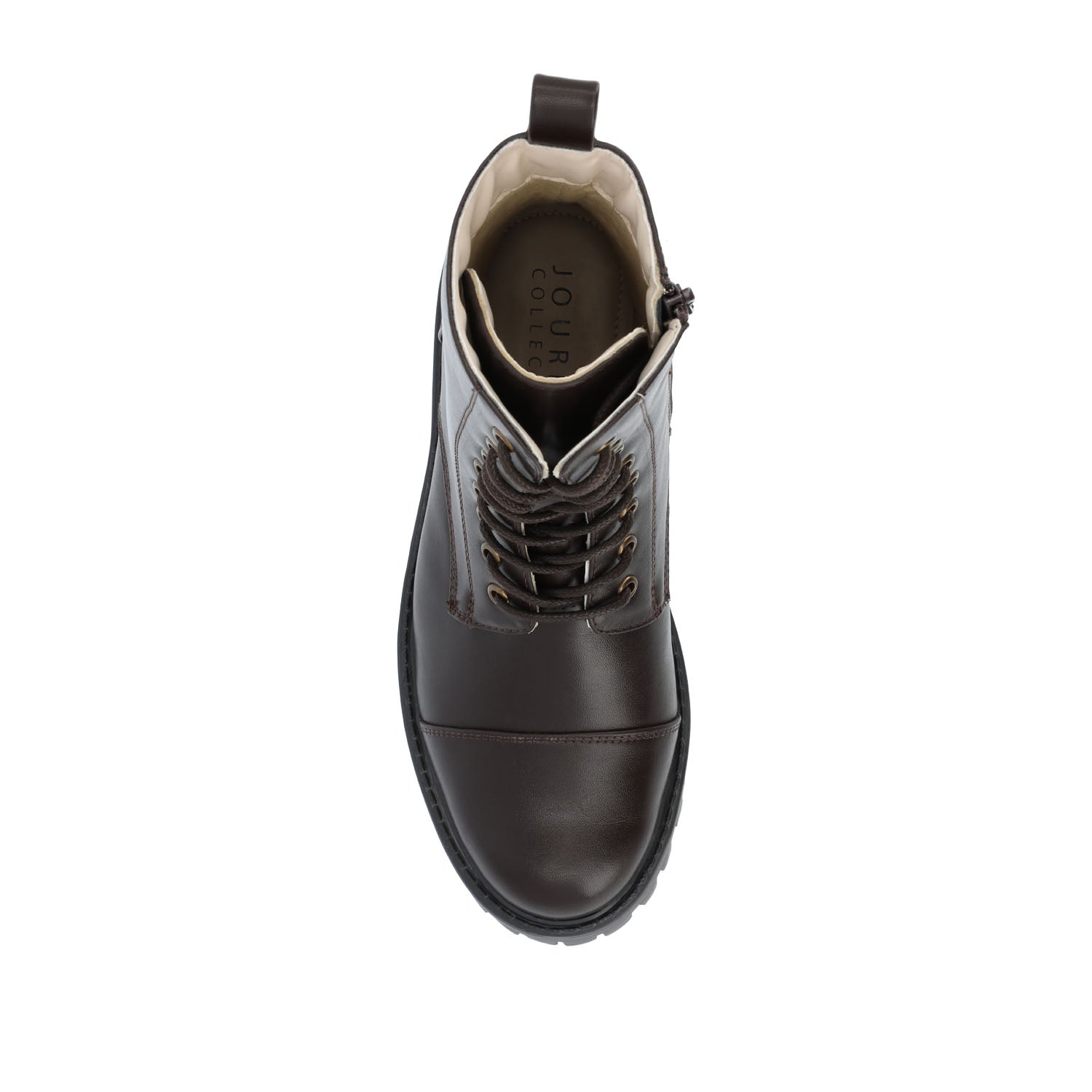 AALEY LACE-UP BOOTIES IN VEGAN LEATHER - Shimmer Brown PU