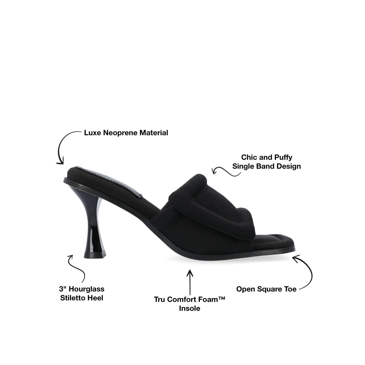 ADDRIEL MULE HEELS IN VEGAN LEATHER - Black