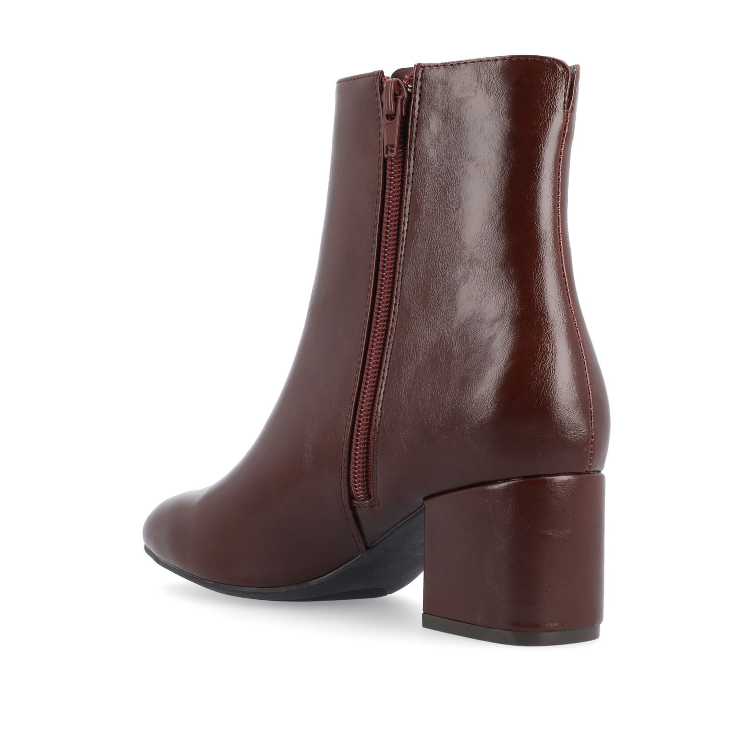 ADRIA SQUARE-TOE BOOTIES IN VEGAN LEATHER - Brown