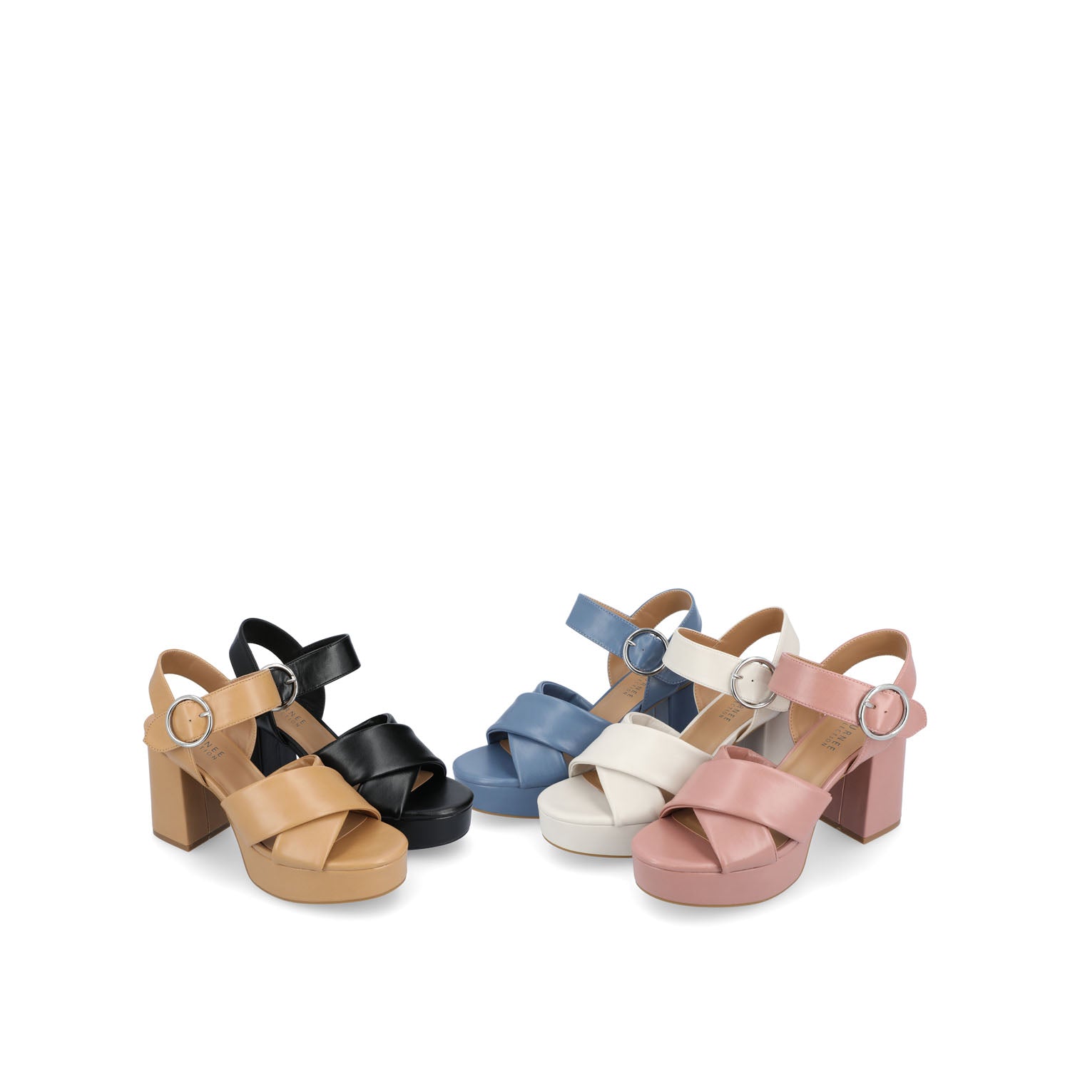 AKEELY STRAPPY HEELS IN VEGAN LEATHER