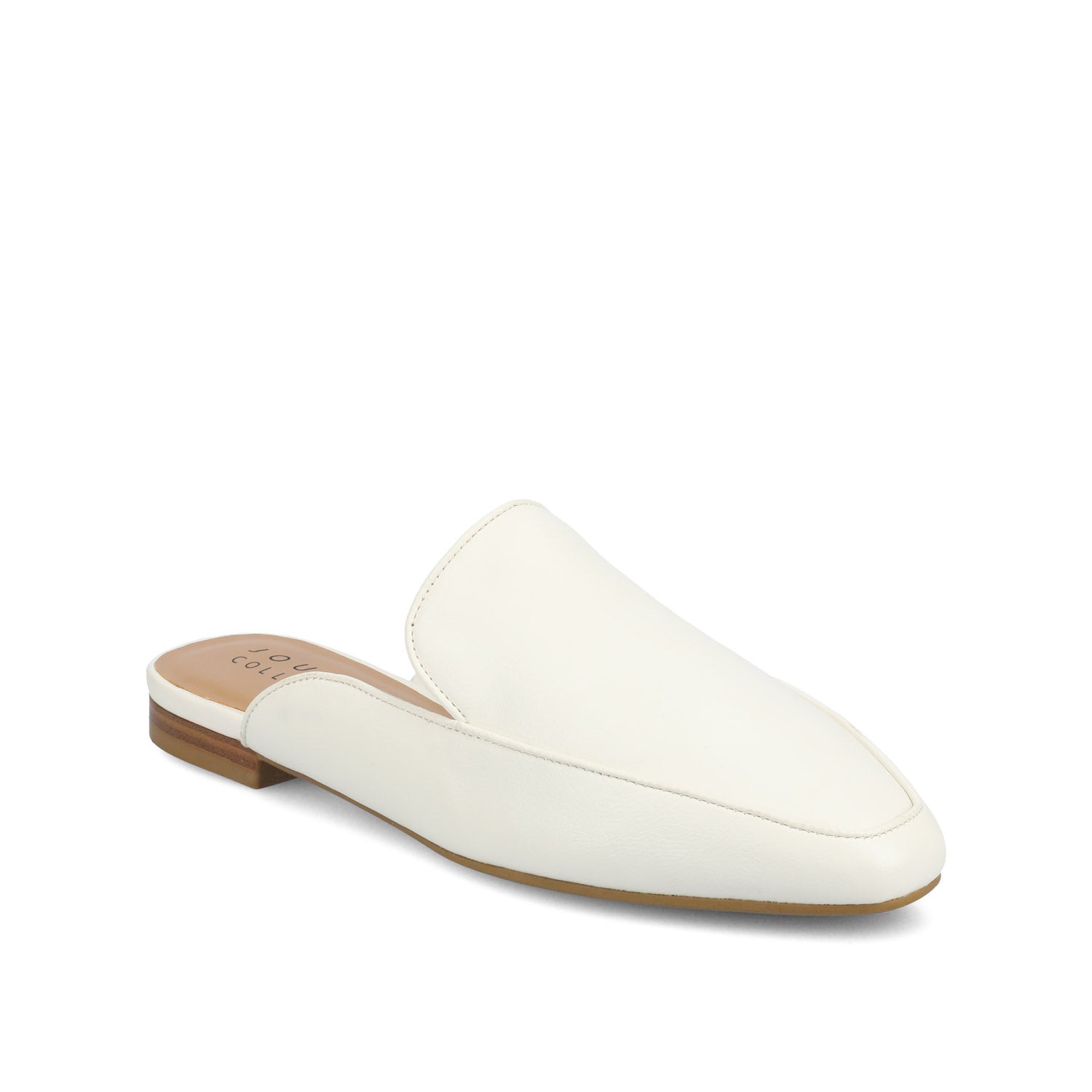 AKZA MULED LOAFER FLATS IN WIDE - White PU
