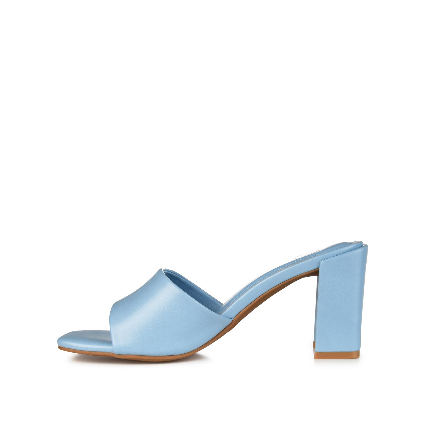 ALISIA MULED BLOCK HEELS IN VEGAN LEATHER