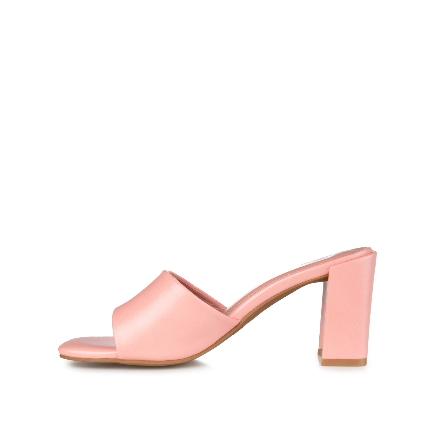 ALISIA MULED BLOCK HEELS IN VEGAN LEATHER - Pink