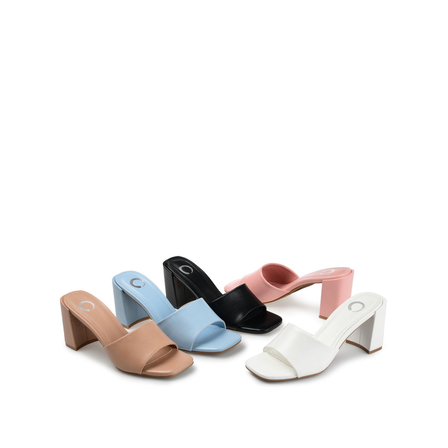 ALISIA MULED BLOCK HEELS IN VEGAN LEATHER