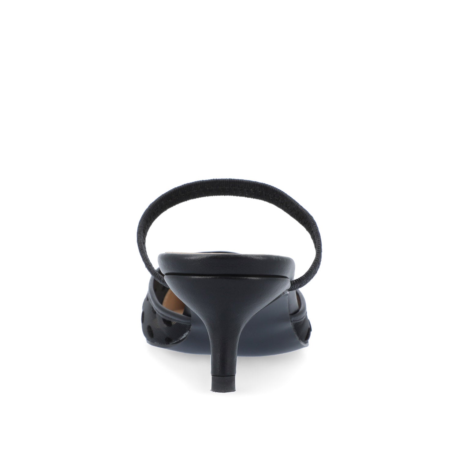 ALLANA POINTED TOE KITTEN HEELS IN MESH - Black Dot Mesh