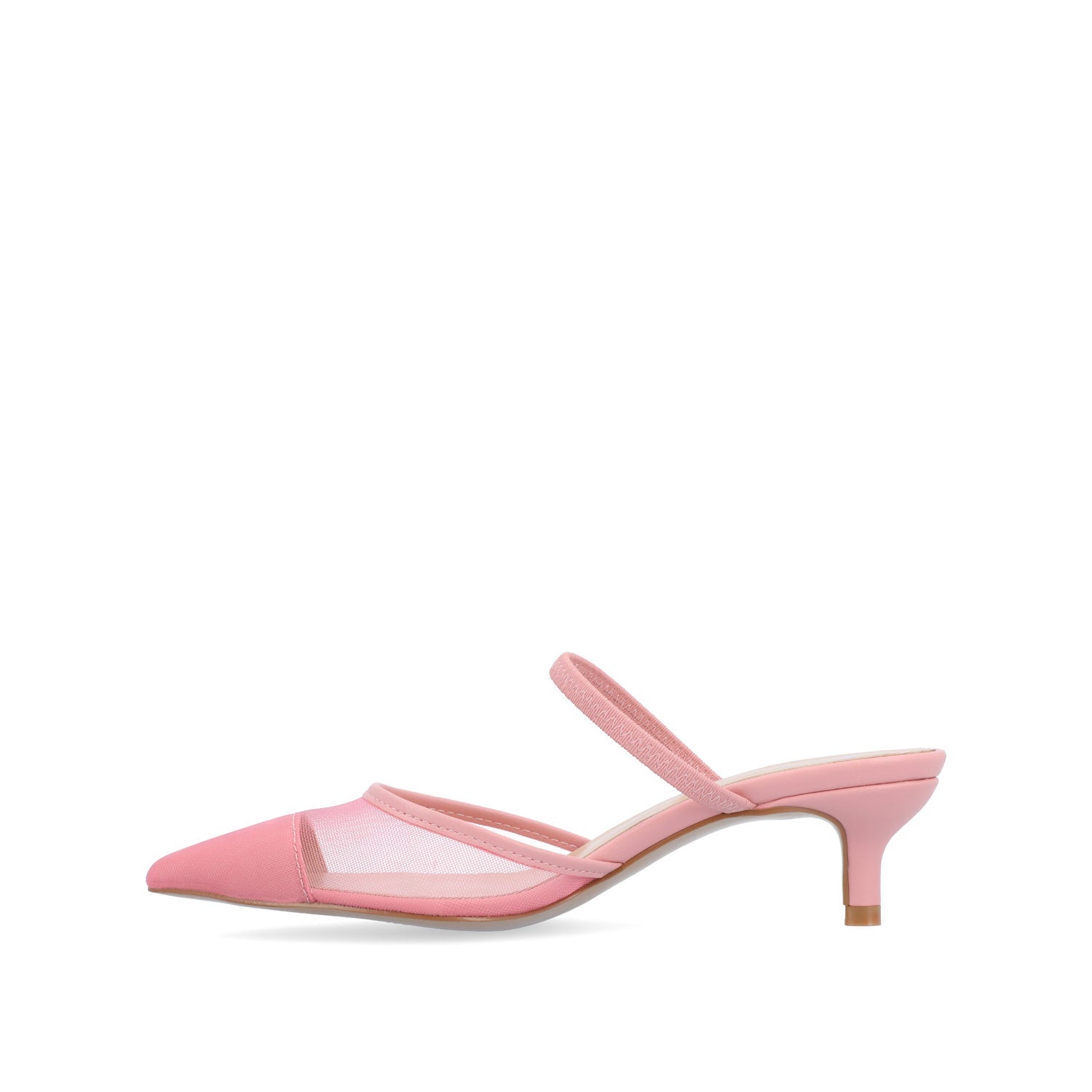ALLANA POINTED TOE KITTEN HEELS IN MESH - Pink Mesh