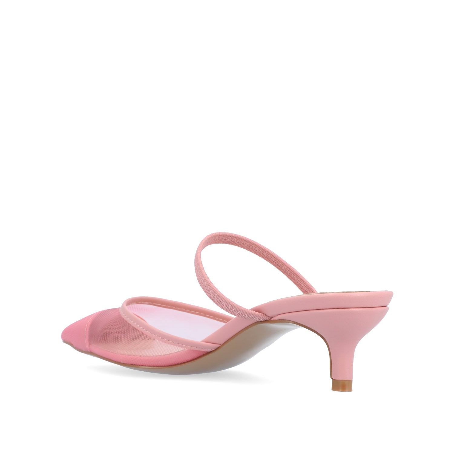 ALLANA POINTED TOE KITTEN HEELS IN MESH - Pink Mesh