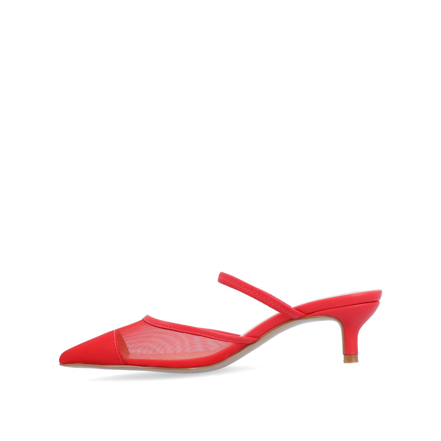 ALLANA POINTED TOE KITTEN HEELS IN MESH - Red Mesh