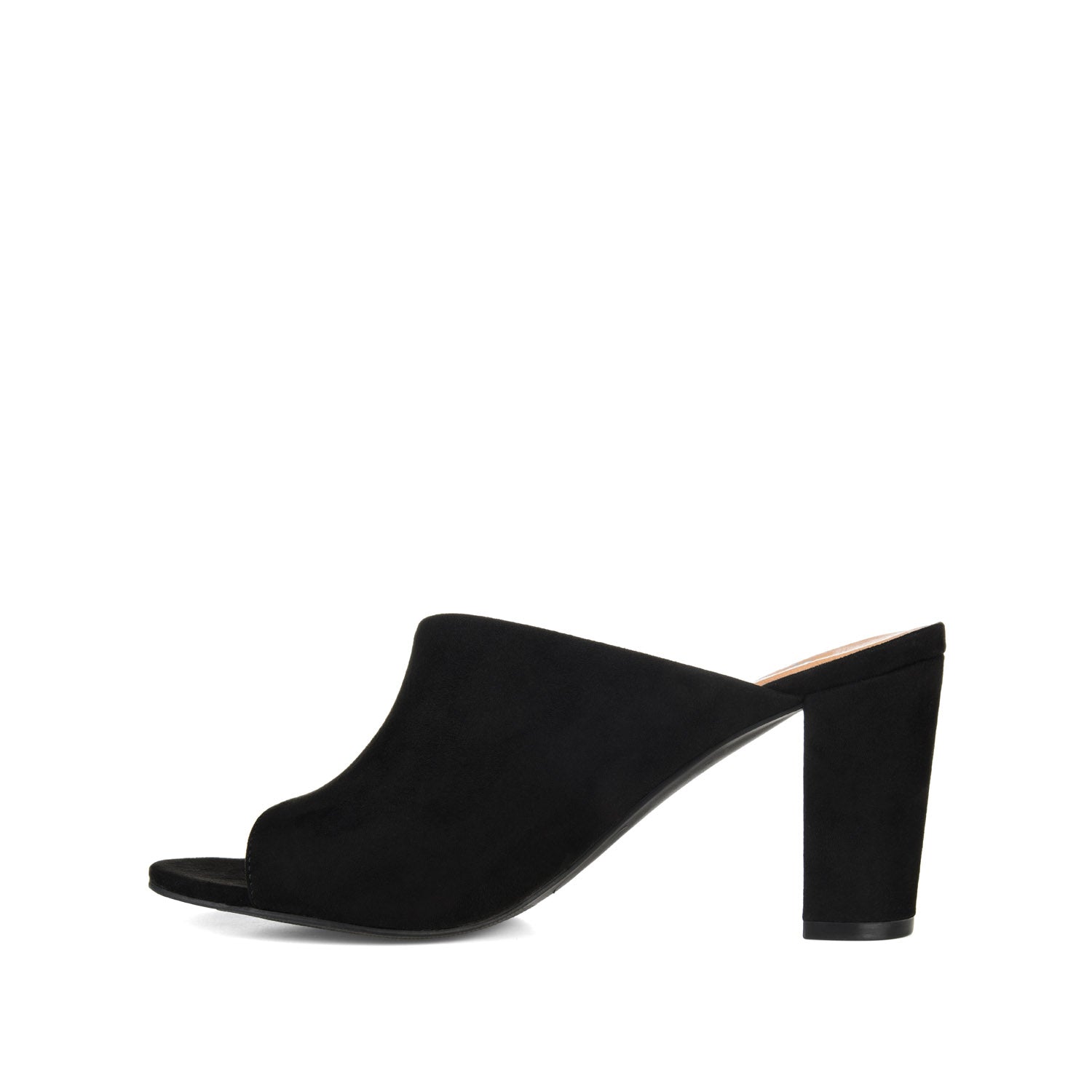 ALLEA BLOCK HEELS IN FAUX SUEDE - Black Faux Suede