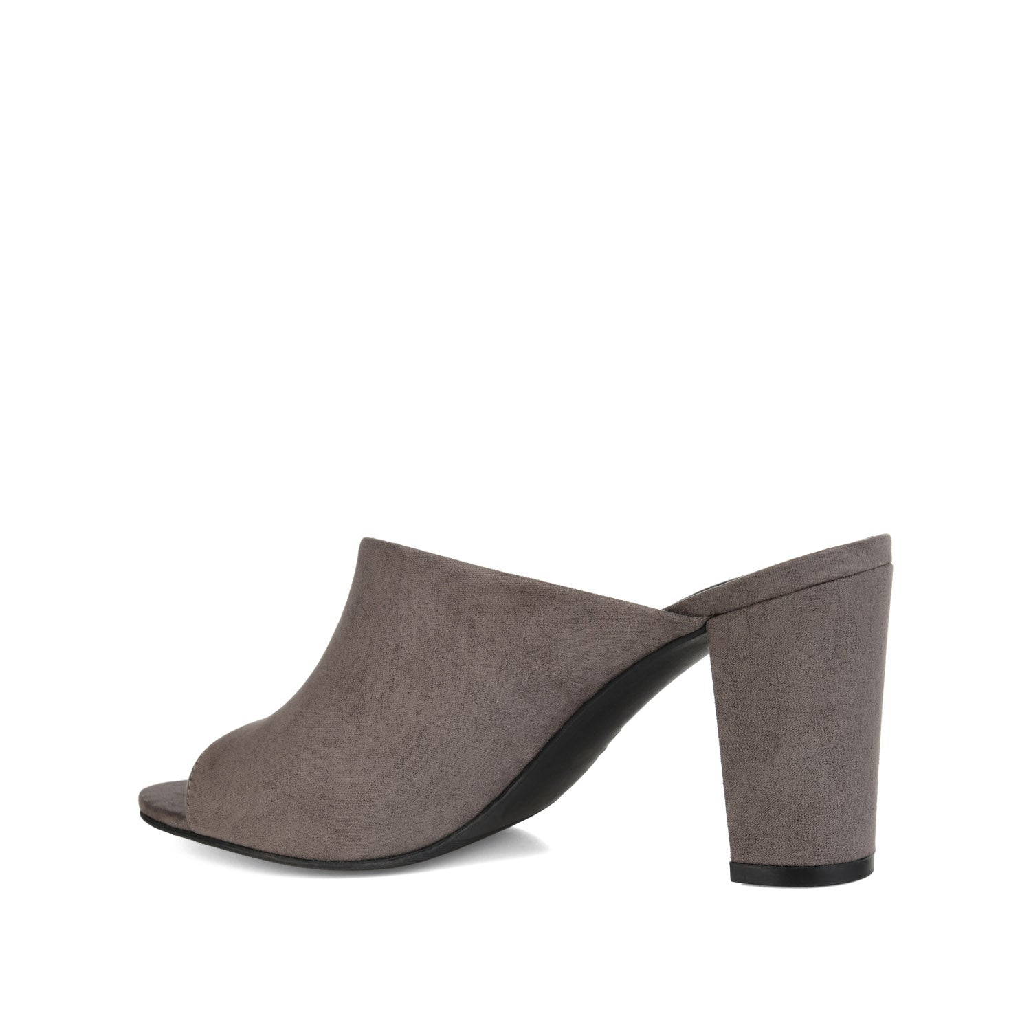 ALLEA BLOCK HEELS IN FAUX SUEDE - Grey Faux Suede