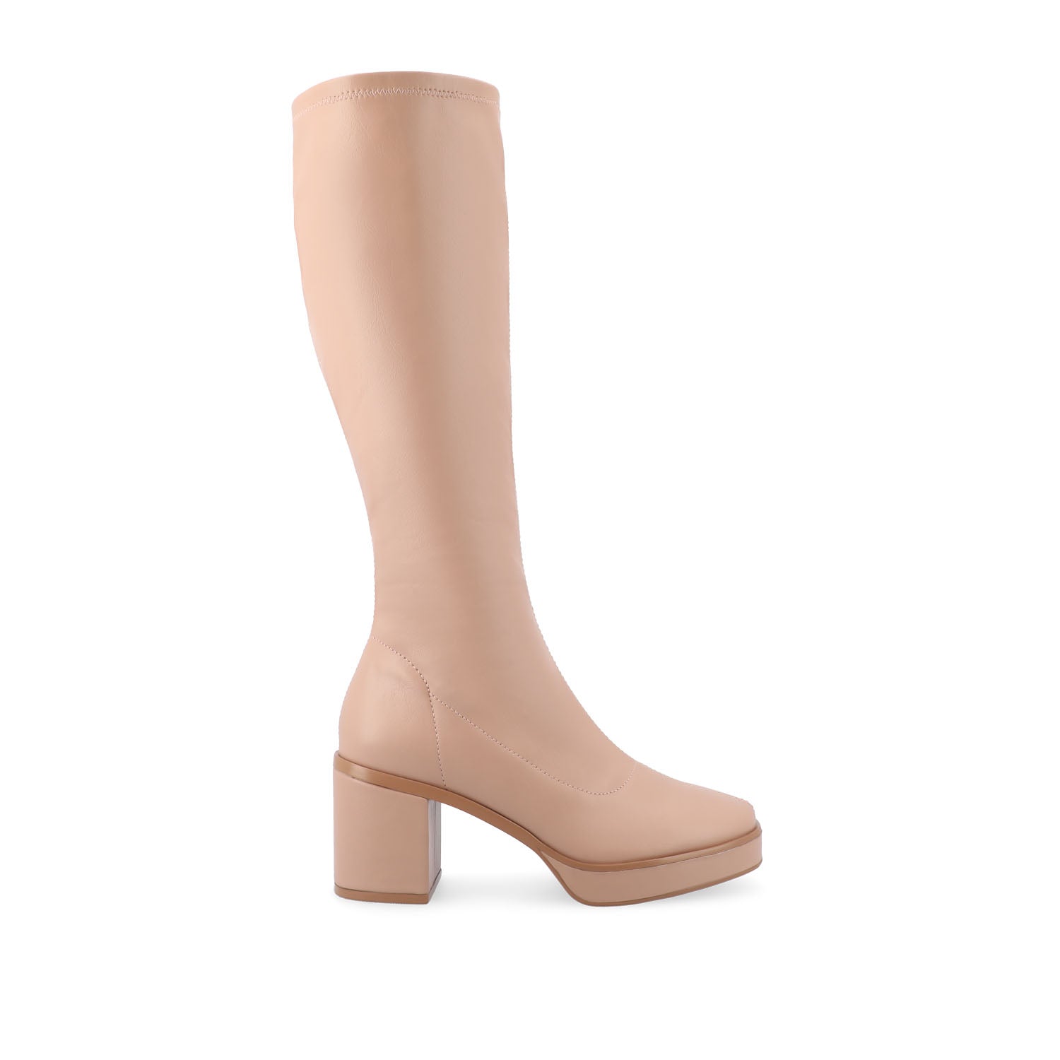 ALONDRA KNEE HIGH BOOTS IN VEGAN LEATHER - Mauve