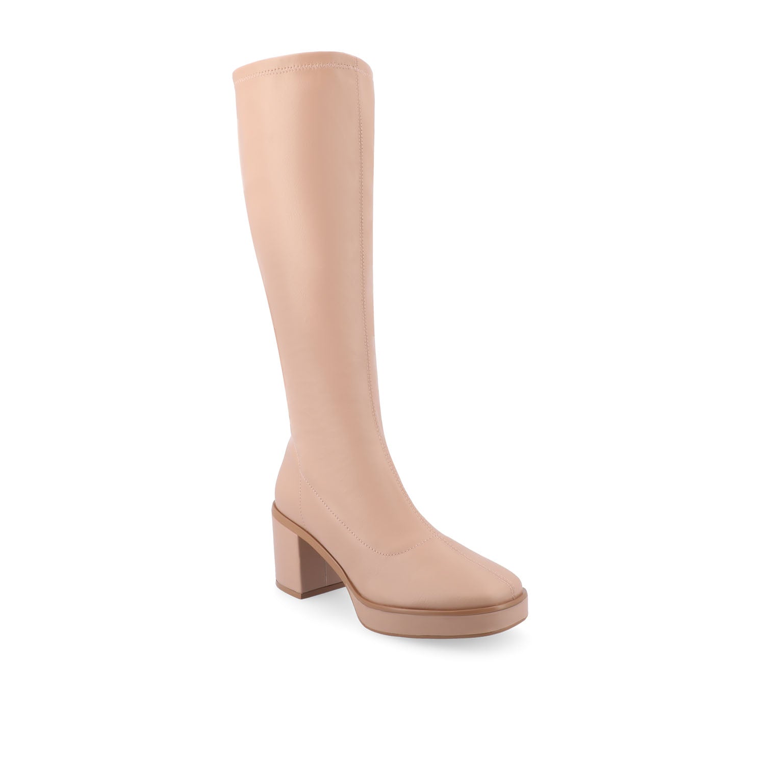 ALONDRA KNEE HIGH BOOTS IN VEGAN LEATHER - Mauve