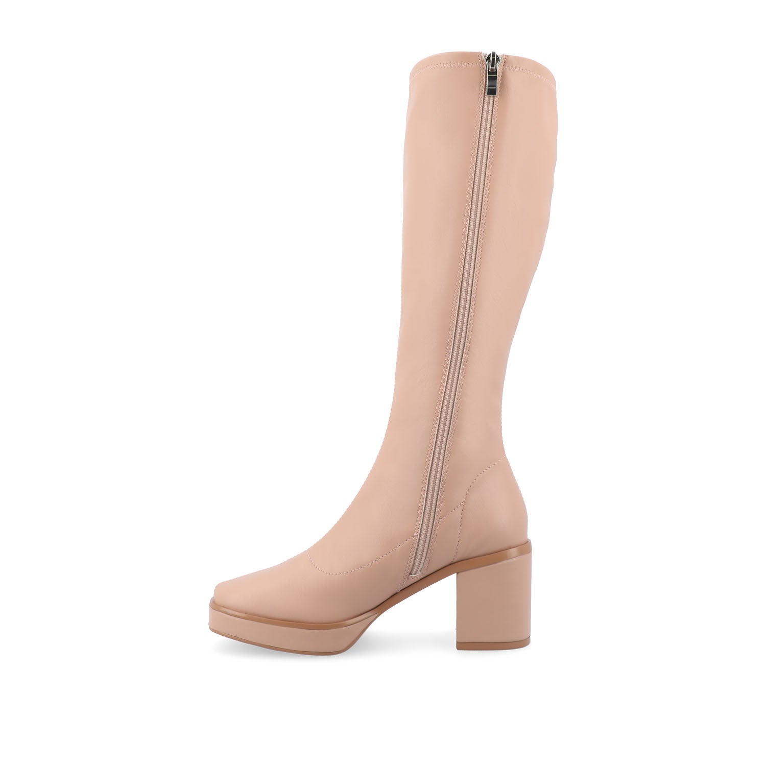 ALONDRA KNEE HIGH BOOTS IN VEGAN LEATHER - Mauve