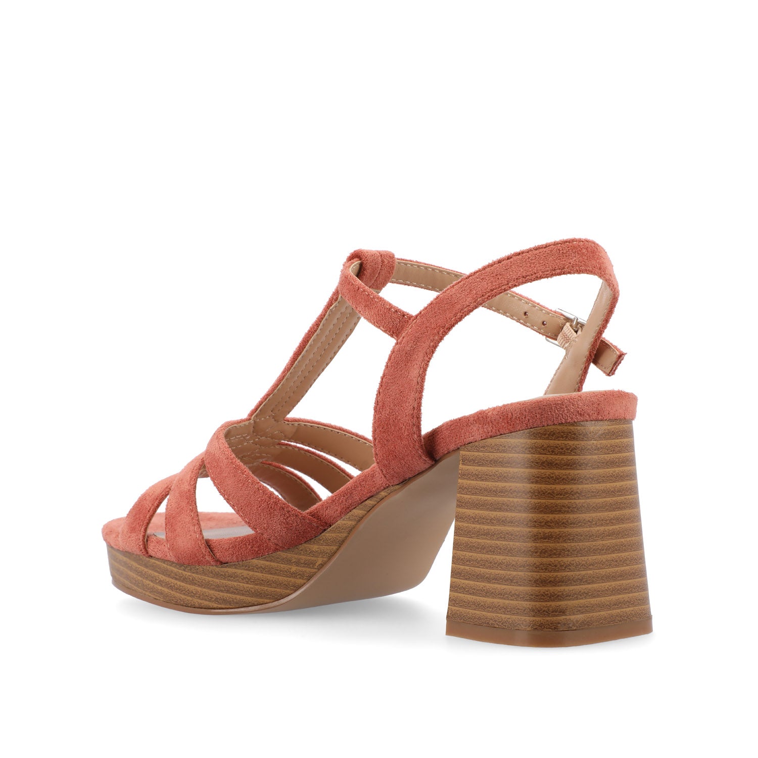 ALYCE HEELED SANDALS IN FAUX SUEDE - Brick