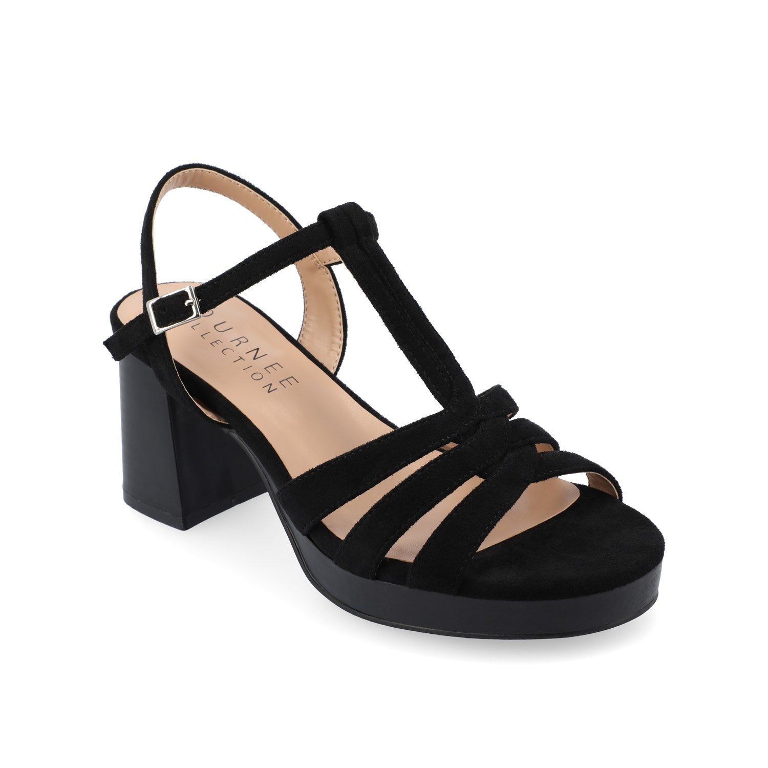 ALYCE HEELED SANDALS IN FAUX SUEDE - Black