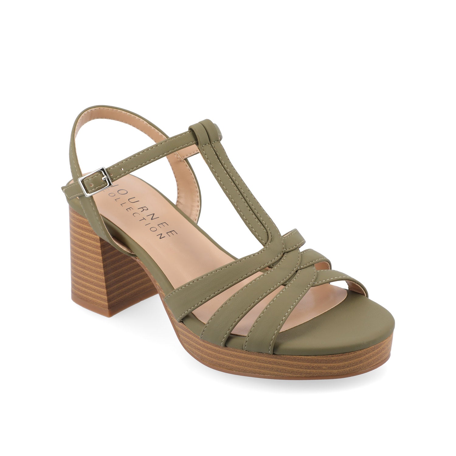ALYCE HEELED SANDALS IN FAUX SUEDE - Green