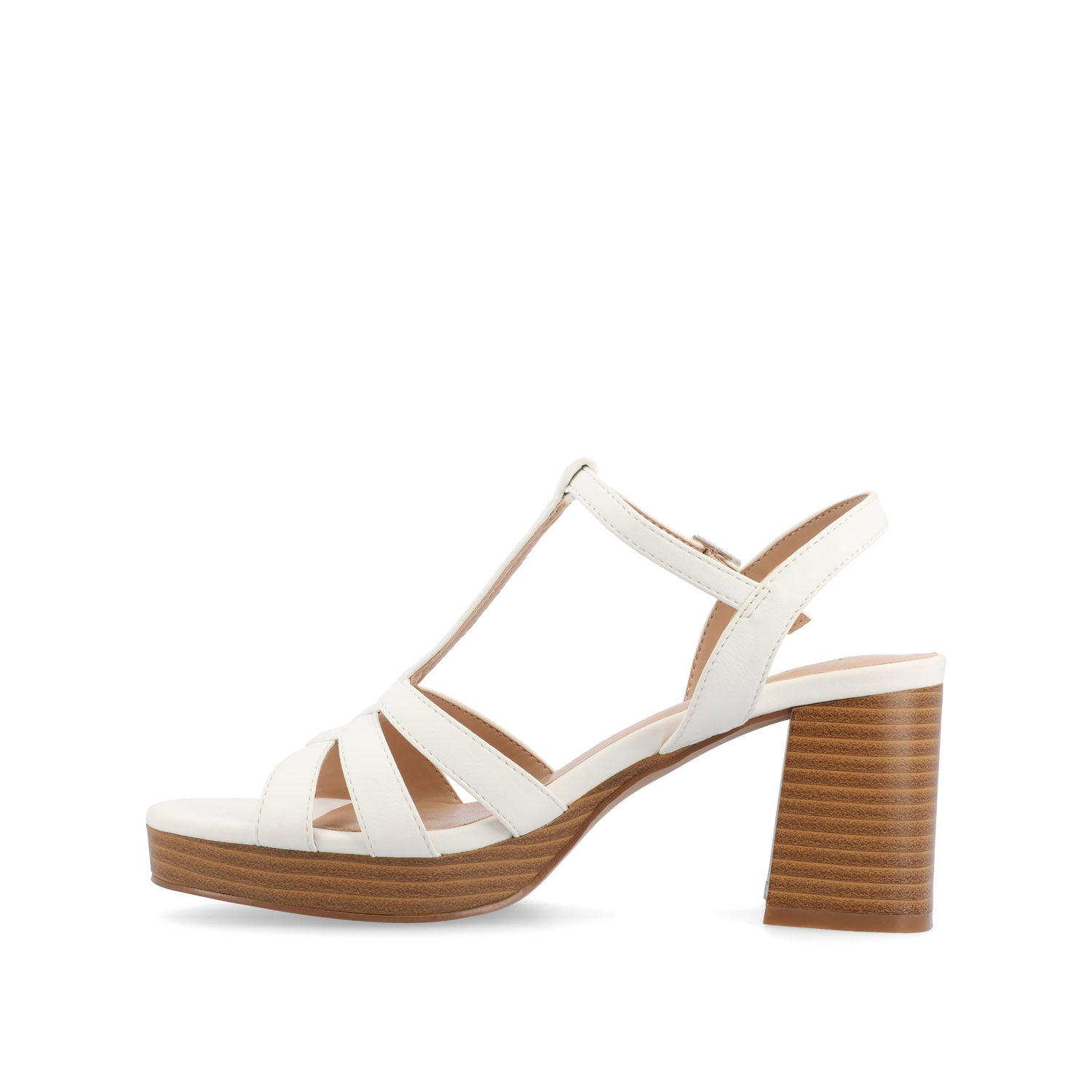 ALYCE HEELED SANDALS IN FAUX SUEDE - White