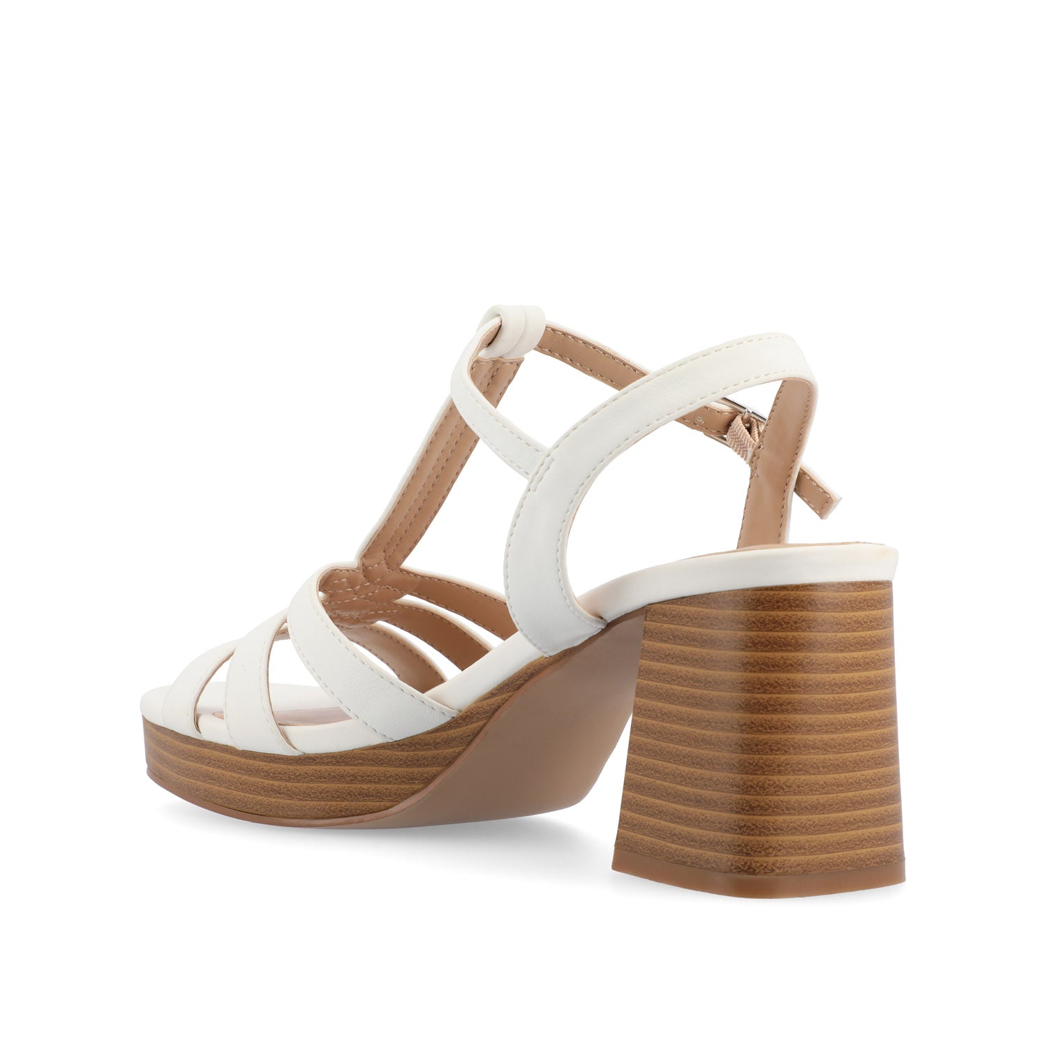 ALYCE HEELED SANDALS IN FAUX SUEDE - White