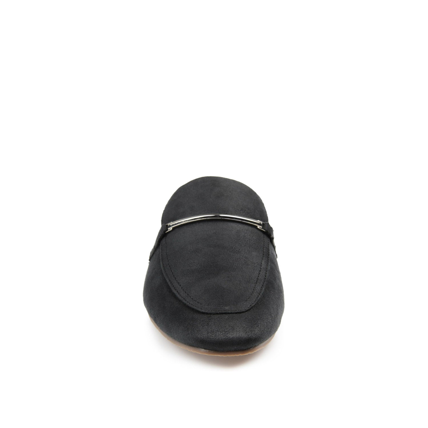 AMEENA MULED LOAFER FLATS IN VEGAN LEATHER - Black