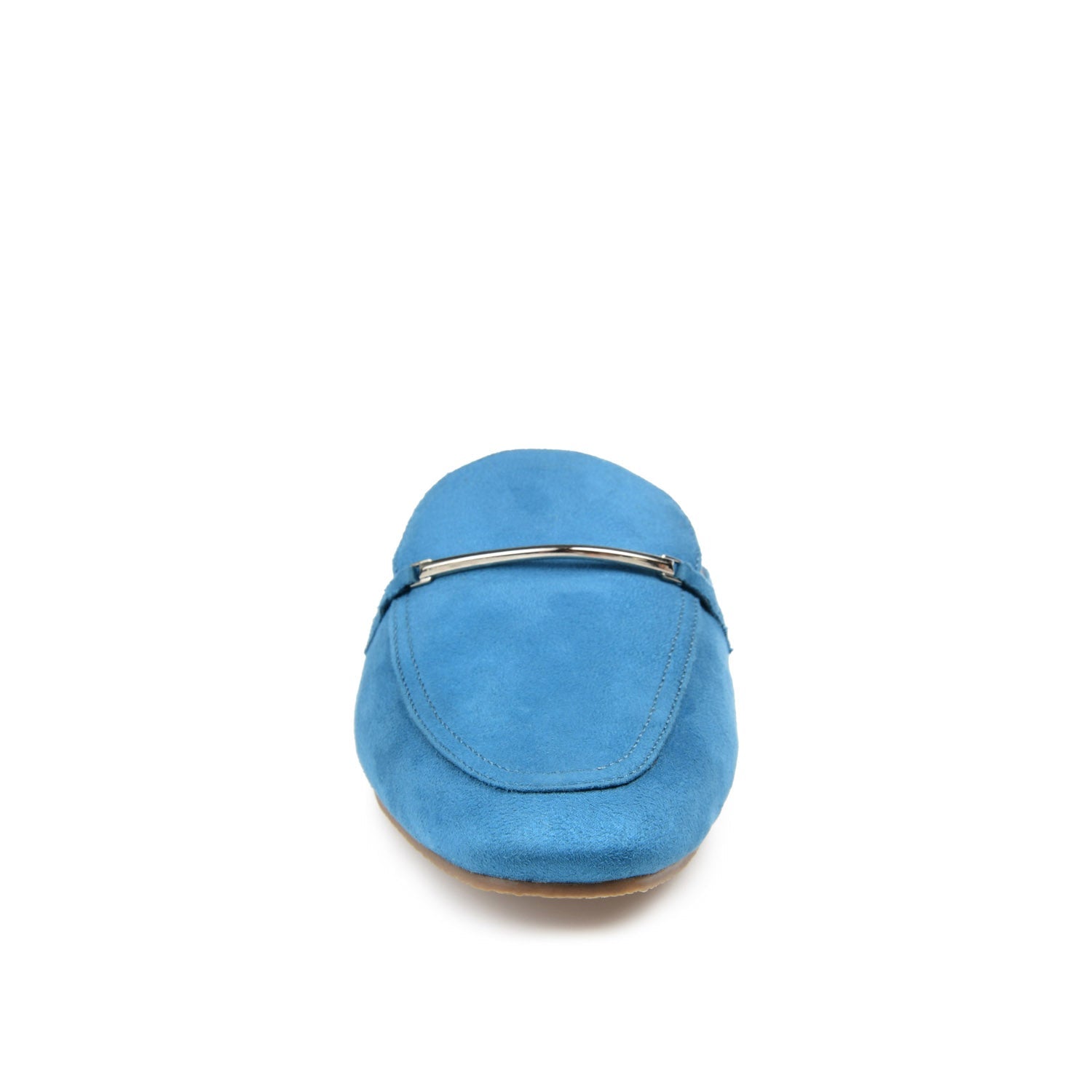 AMEENA MULED LOAFER FLATS IN VEGAN LEATHER - Blue