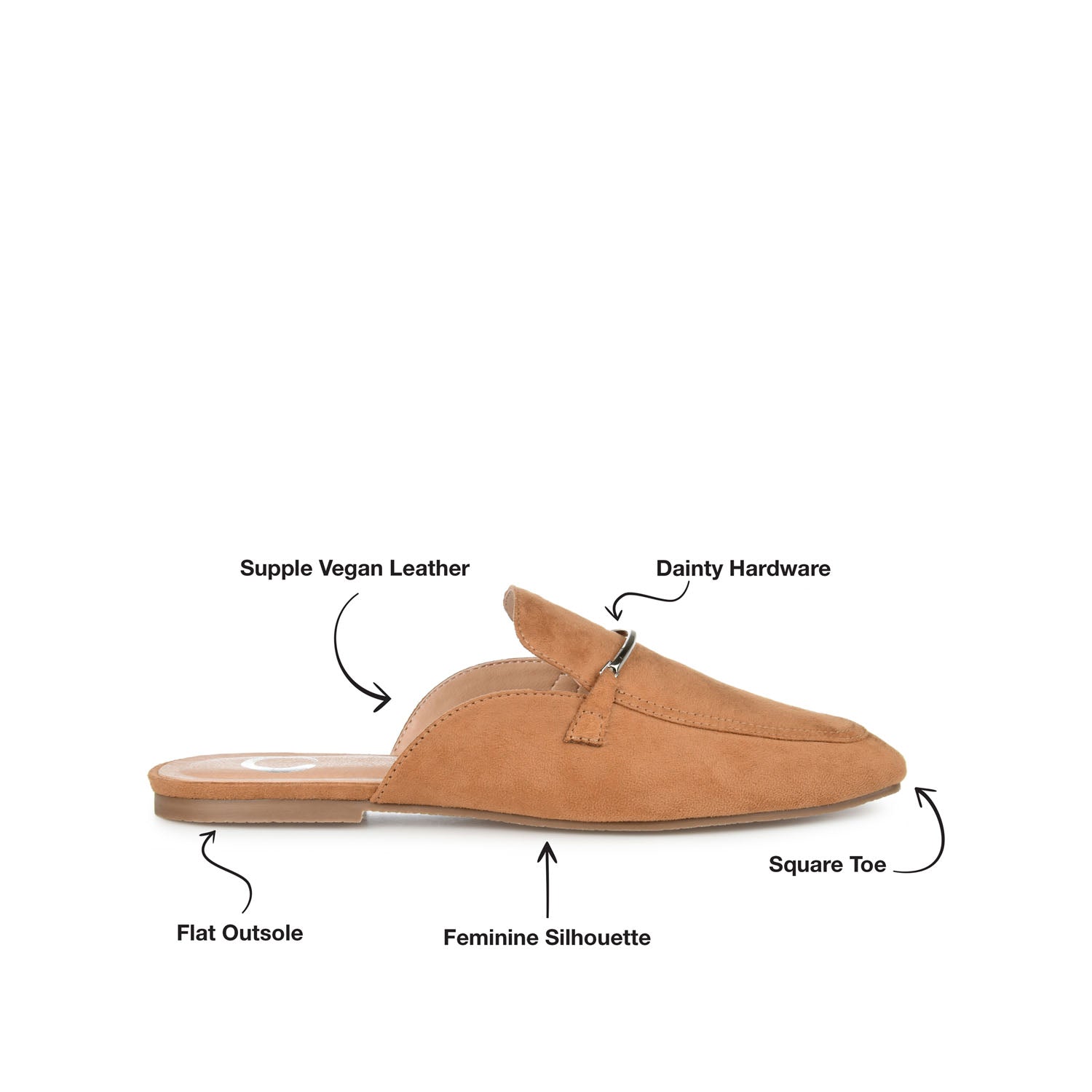 AMEENA MULED LOAFER FLATS IN VEGAN LEATHER