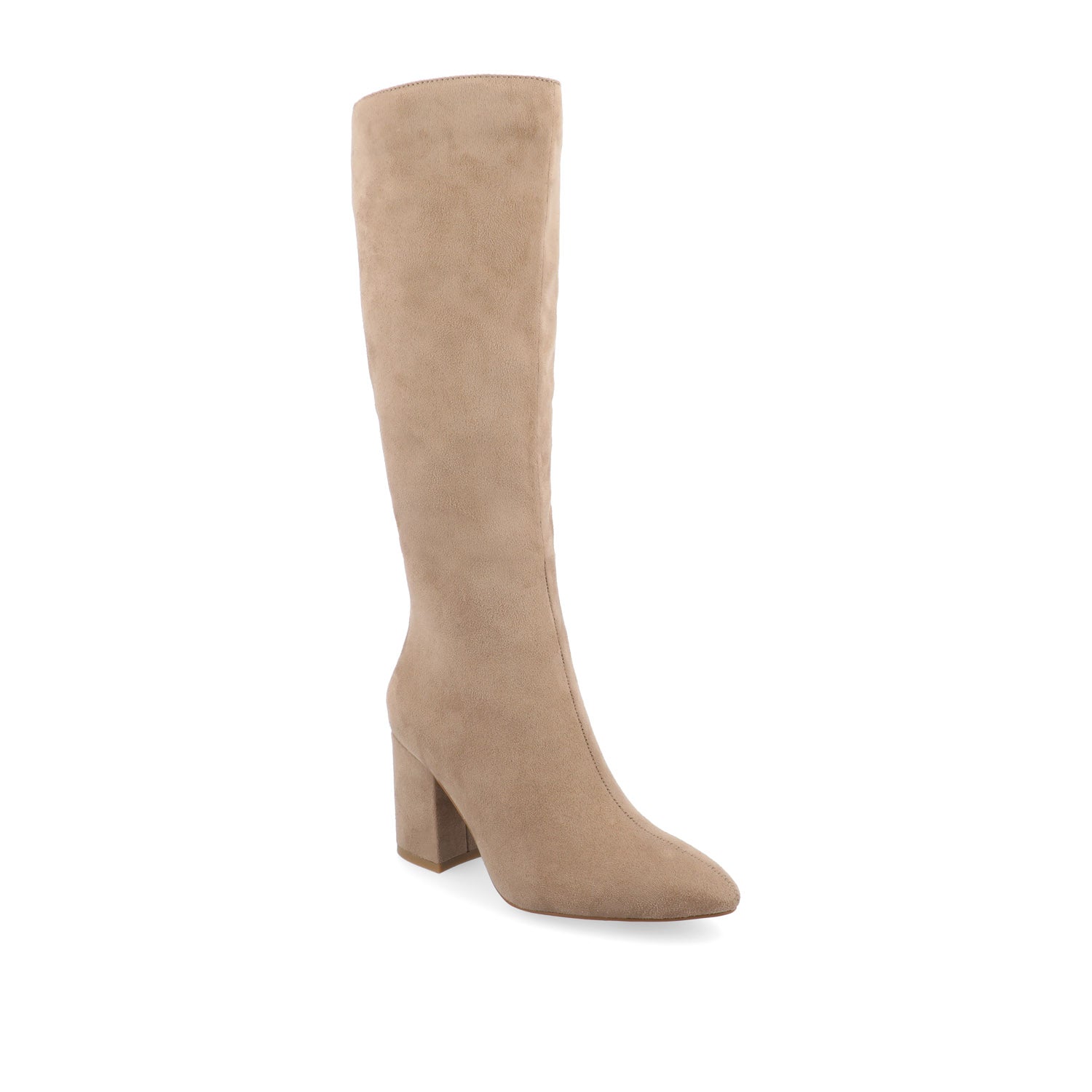 AMEYLIA KNEE-HIGH BOOTS - Beige Faux Suede