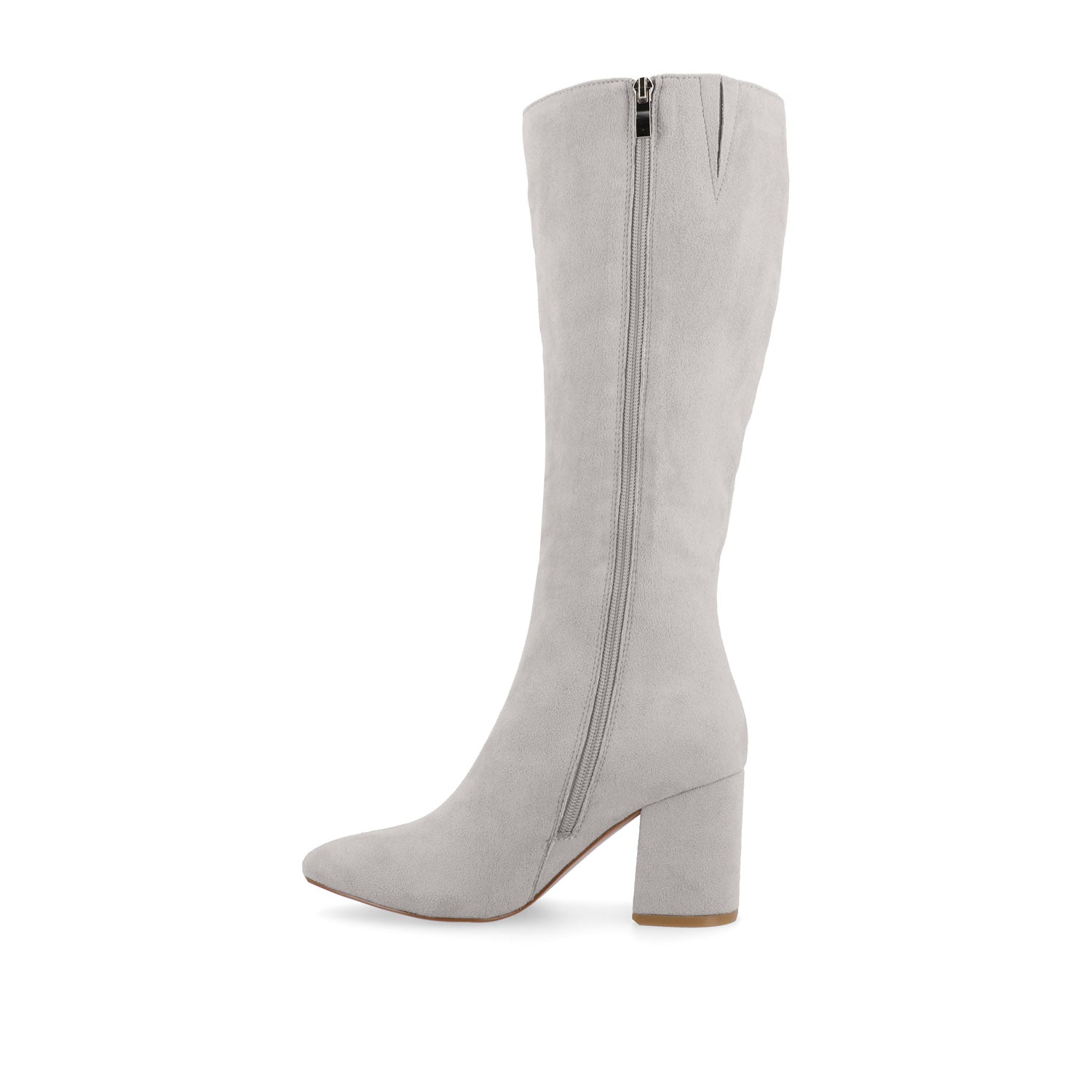 AMEYLIA KNEE-HIGH BOOTS - Grey Faux Suede