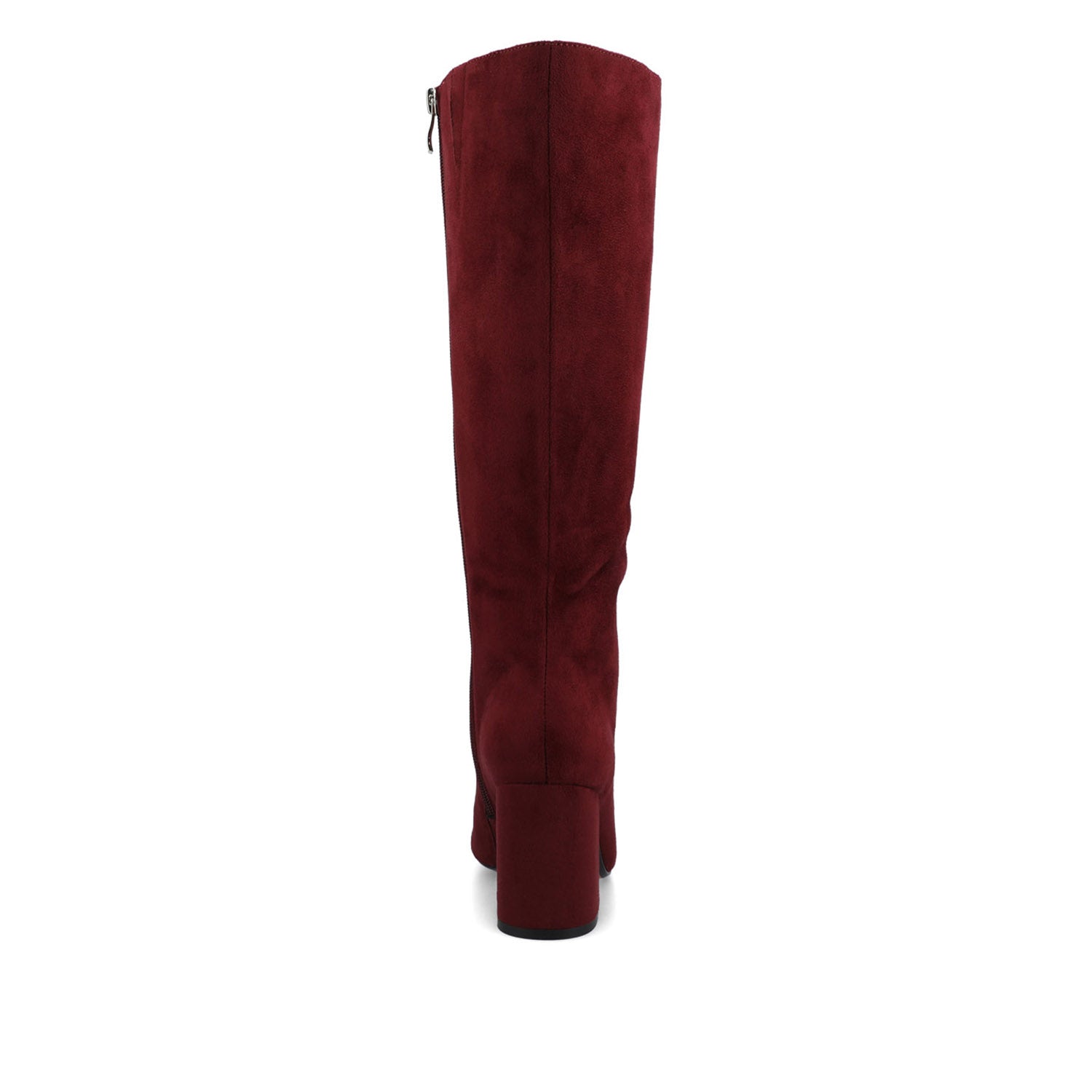 AMEYLIA KNEE-HIGH BOOTS IN WIDE CALF - Oxblood Faux Suede