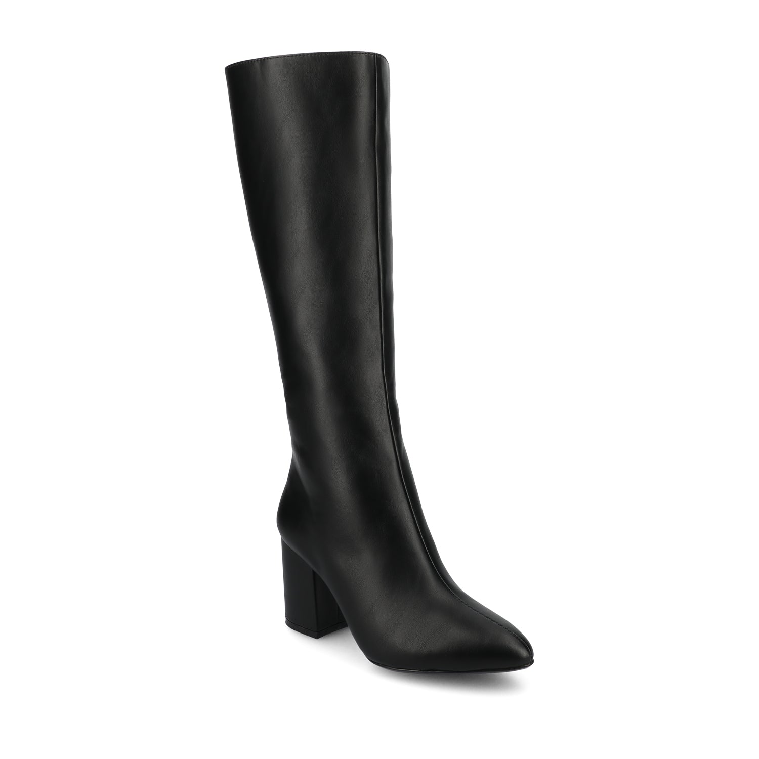 AMEYLIA VEGAN LEATHER KNEE-HIGH BOOTS IN WIDE WIDTH & CALF - Black PU