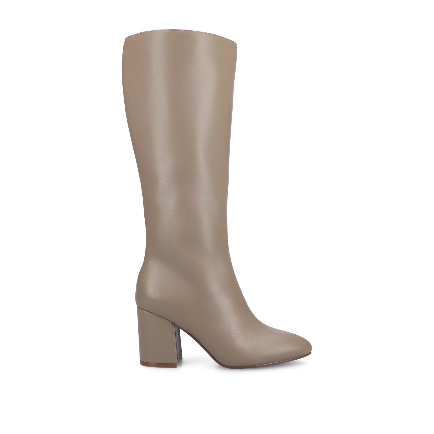 AMEYLIA VEGAN LEATHER KNEE-HIGH BOOTS IN WIDE WIDTH & CALF - Taupe PU