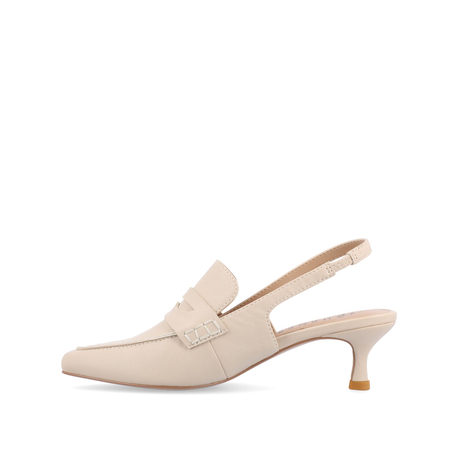 AMORY KITTEN HEEL LOAFERS IN VEGAN LEATHER IN WIDE - Beige