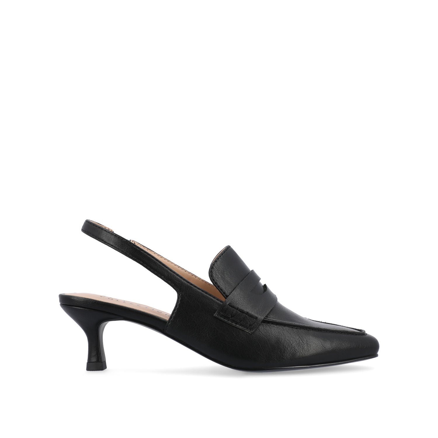 AMORY KITTEN HEEL LOAFERS IN VEGAN LEATHER - Black