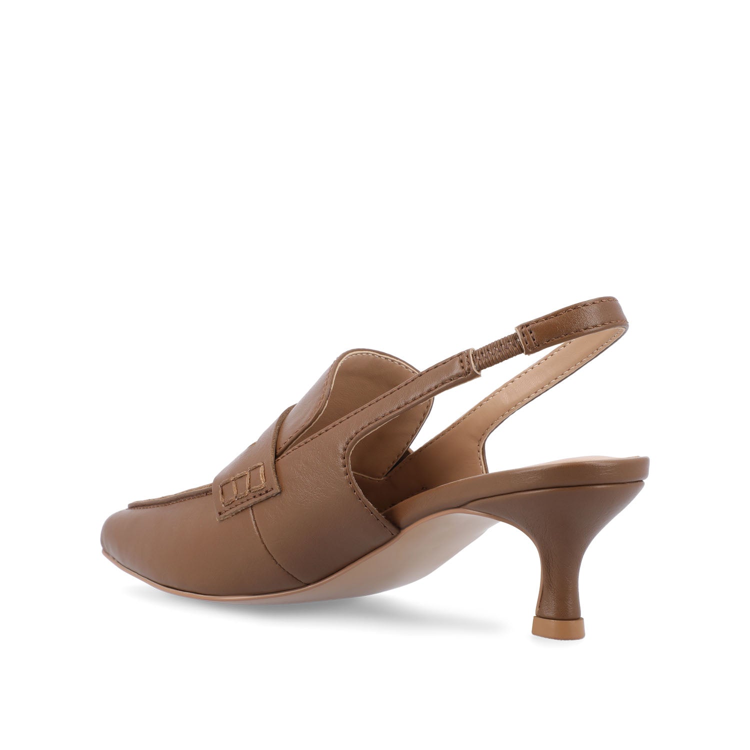 AMORY KITTEN HEEL LOAFERS IN VEGAN LEATHER IN WIDE - Brown