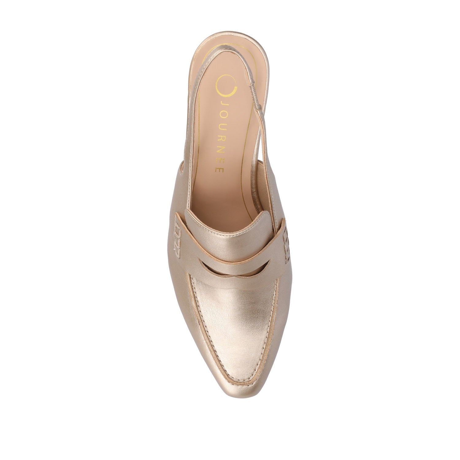 AMORY KITTEN HEEL LOAFERS IN VEGAN LEATHER IN WIDE - Champagne