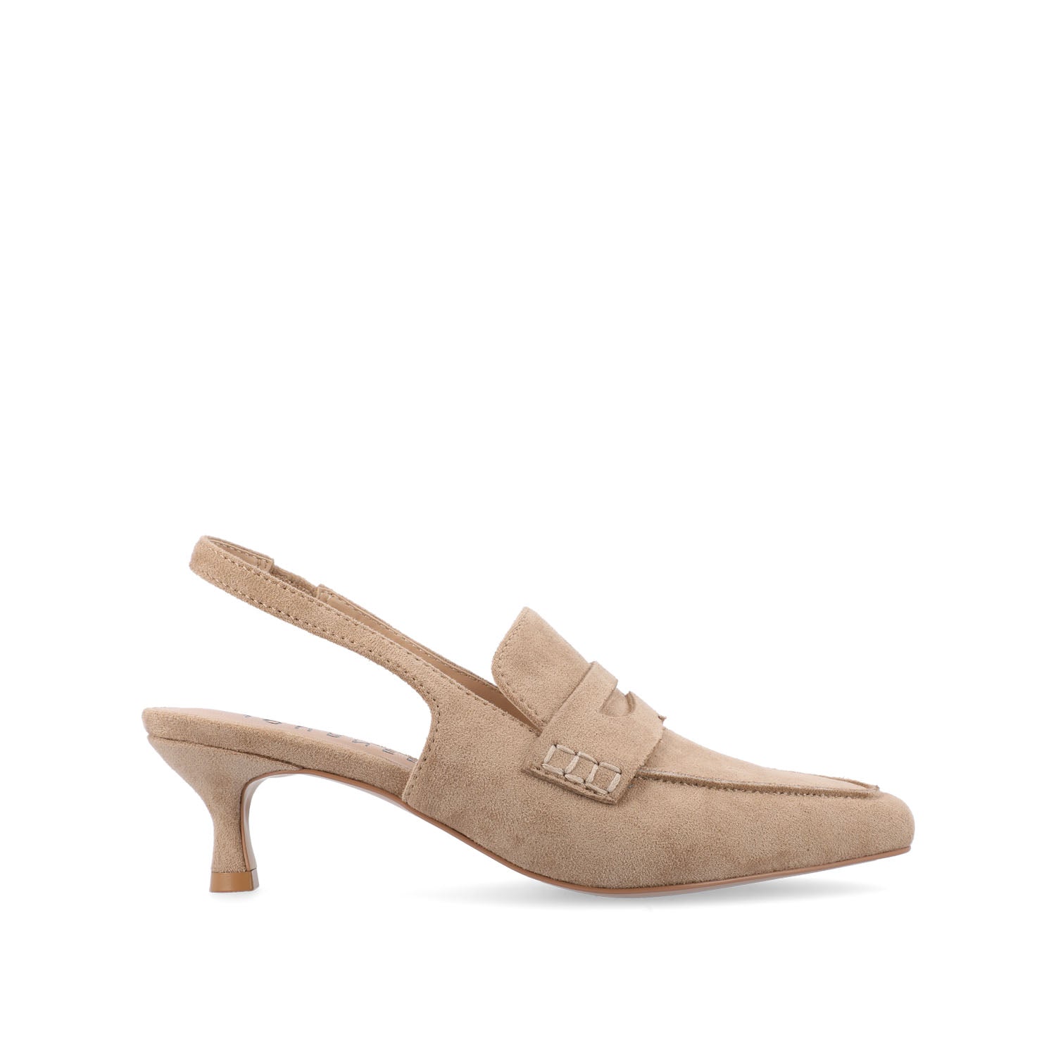AMORY KITTEN HEEL LOAFERS IN VEGAN LEATHER - Taupe