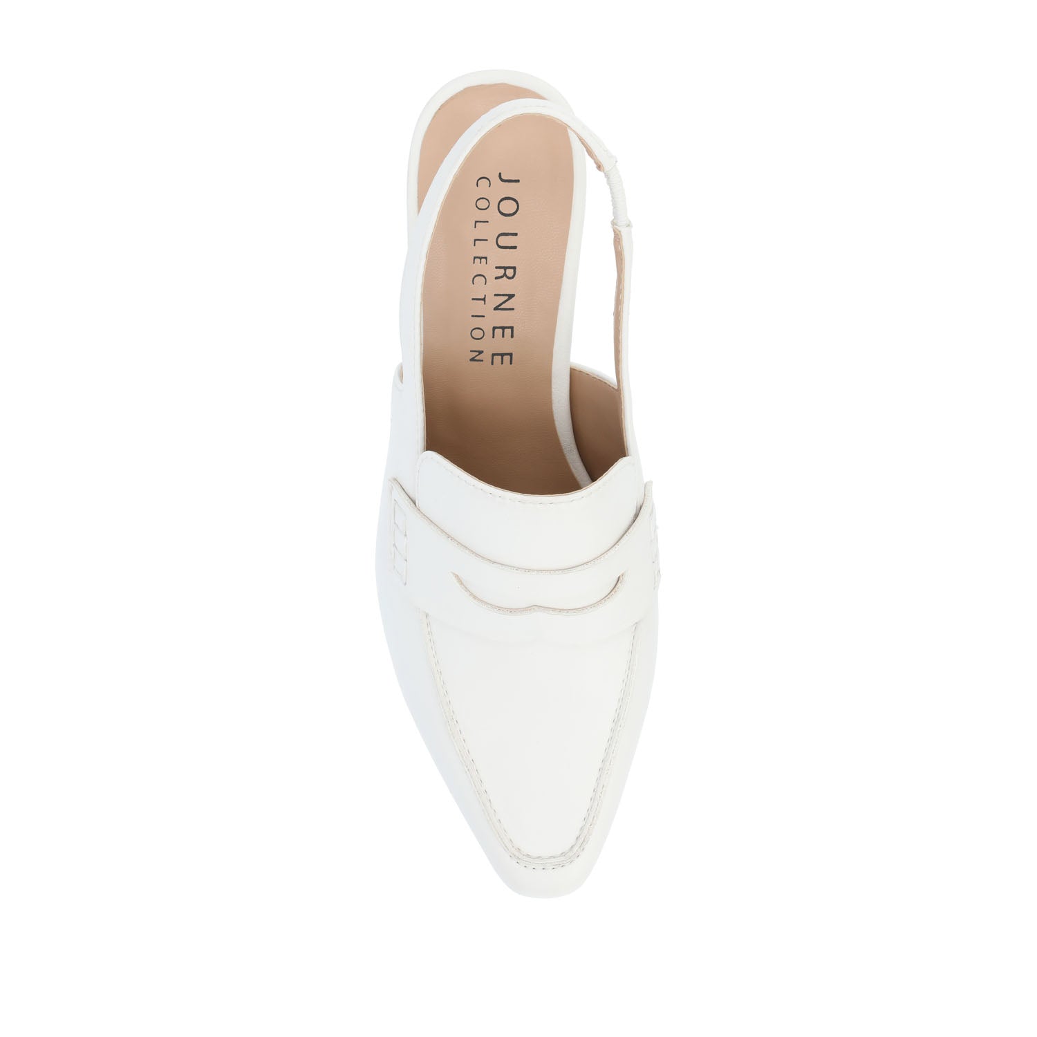 AMORY KITTEN HEEL LOAFERS IN VEGAN LEATHER IN WIDE - White
