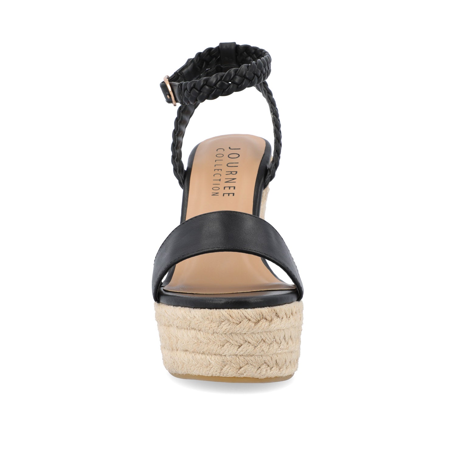 ANDIAH ESPADRILLE WEDGE HEELED SANDALS - Black
