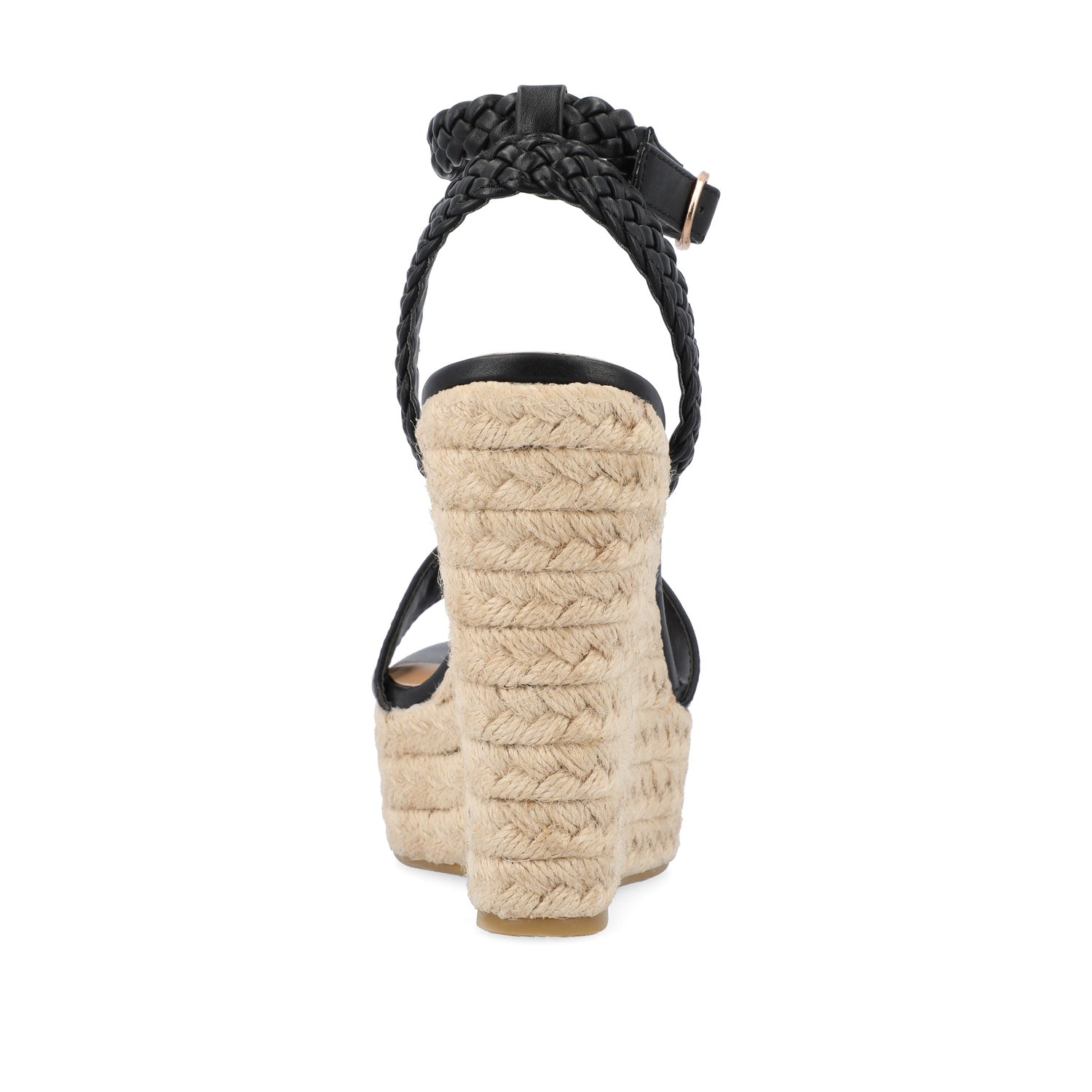 ANDIAH ESPADRILLE WEDGE HEELED SANDALS - Black