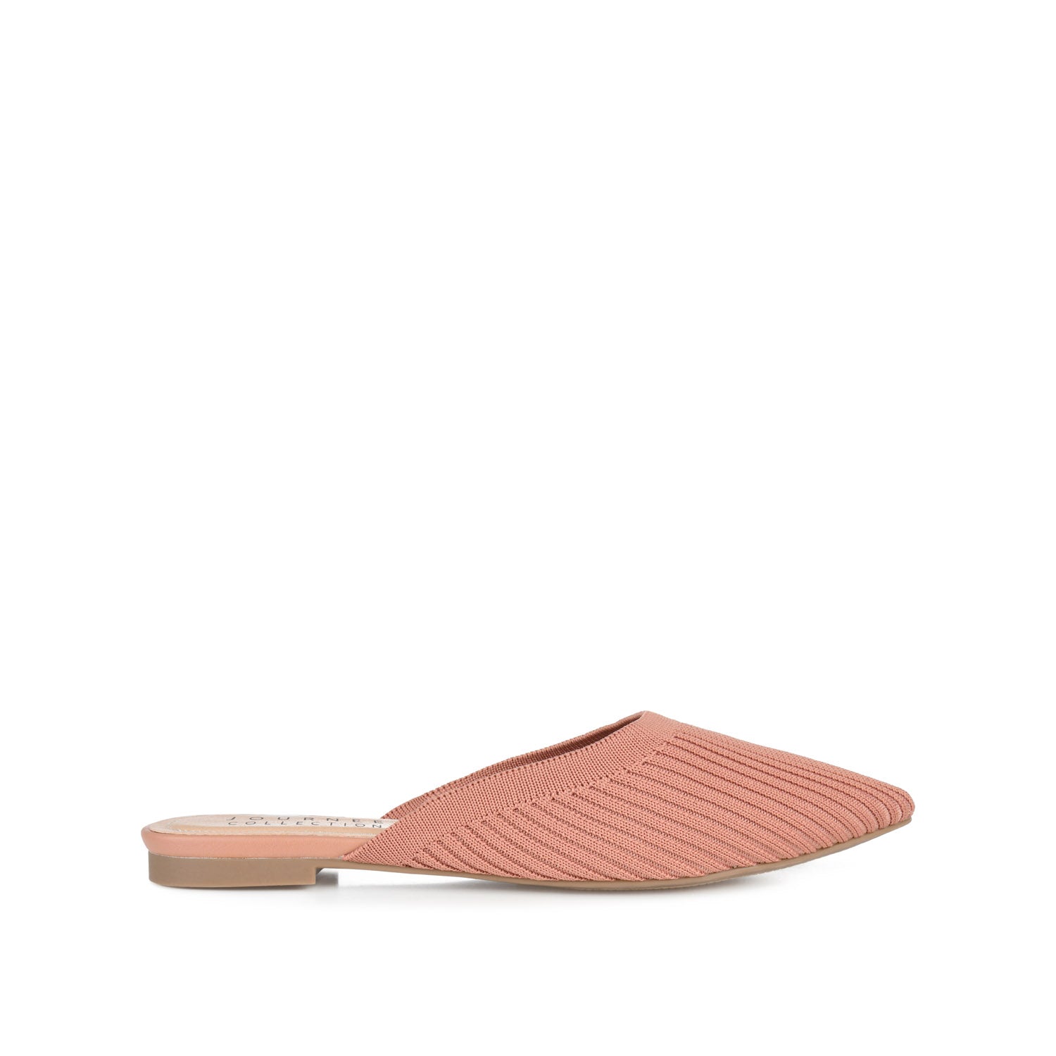 ANIEE STATEMENT KNIT FABRIC MULE FLATS IN WIDE - Clay