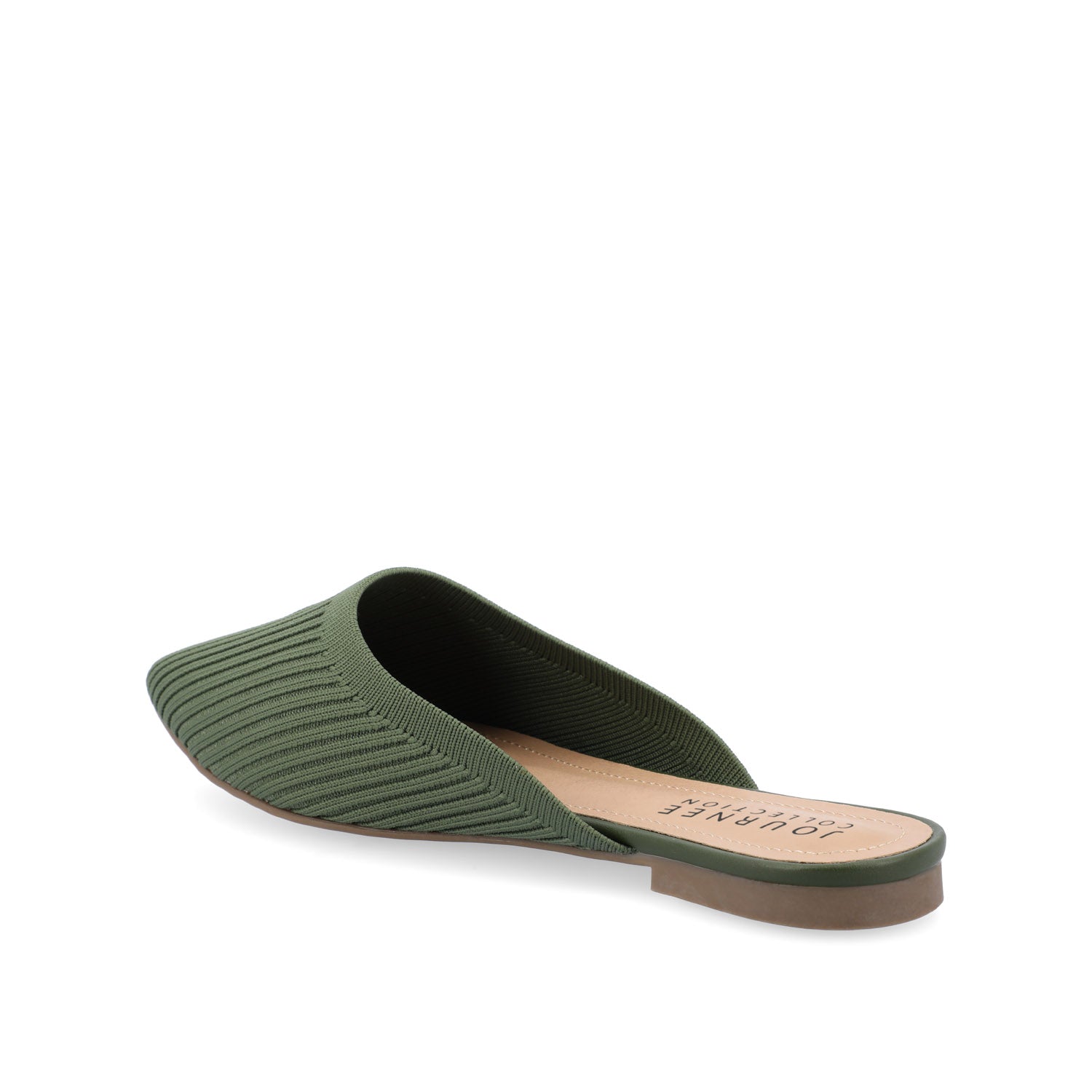 ANIEE MULE FLATS IN STATEMENT KNIT FABRIC - Olive