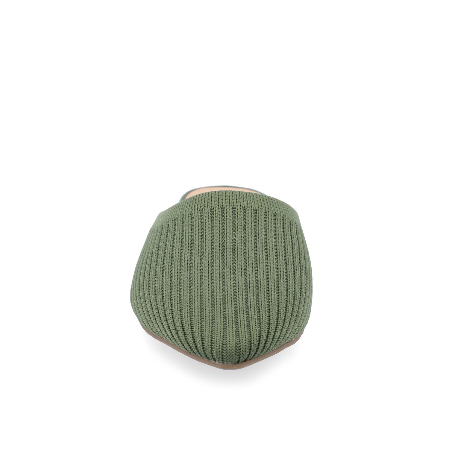 ANIEE STATEMENT KNIT FABRIC MULE FLATS IN WIDE - Olive