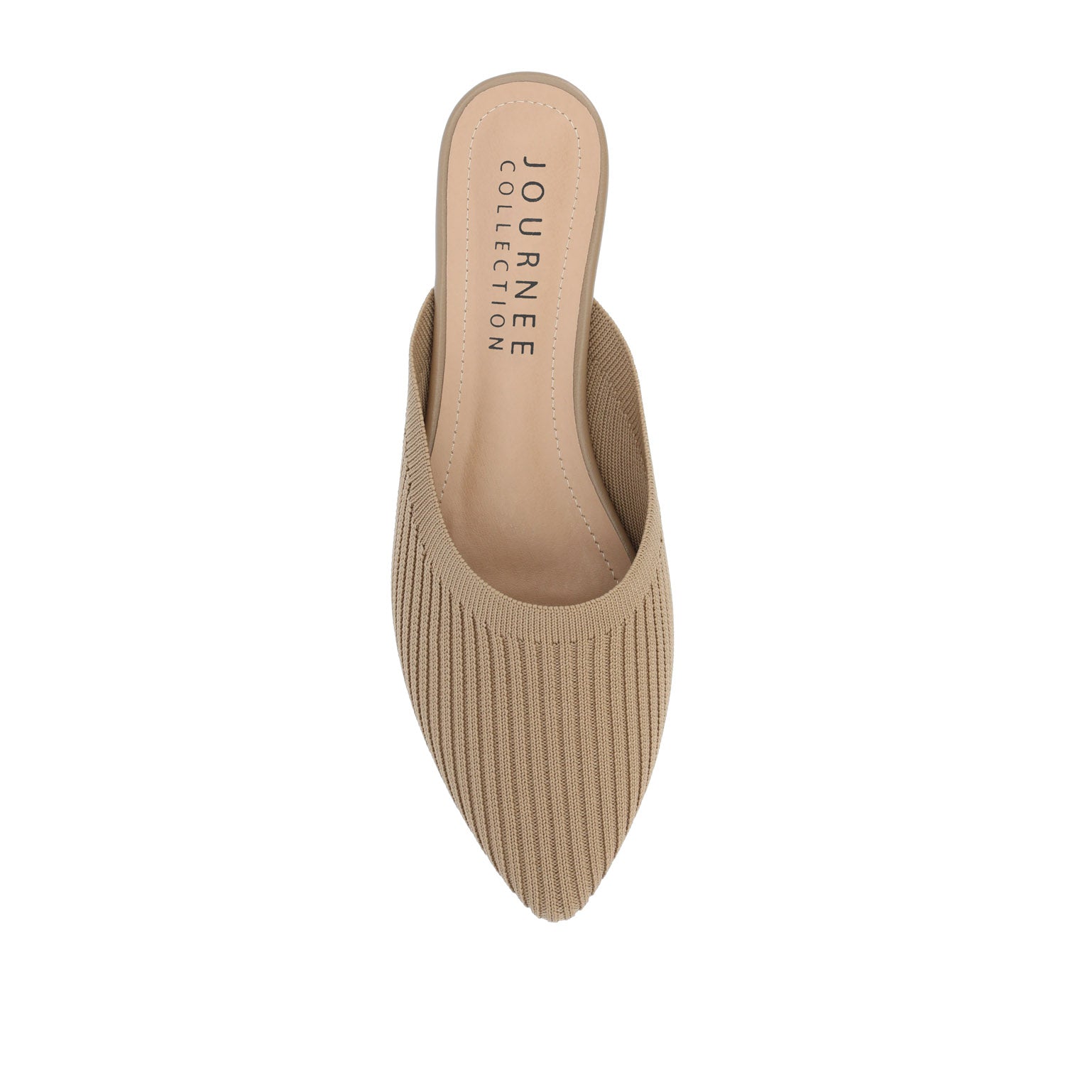 ANIEE BASIC KNIT FABRIC FLATS IN WIDE - Tan