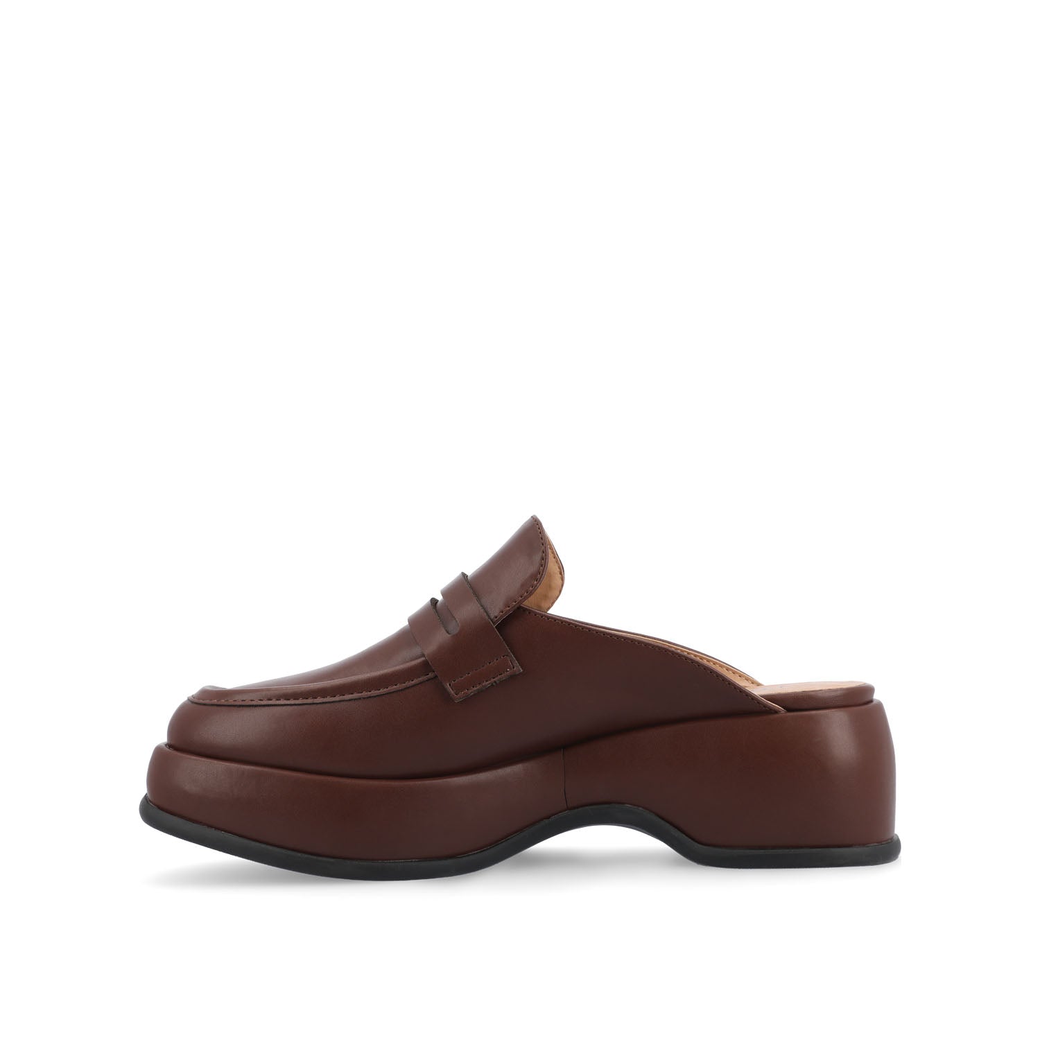ANTONINA MULED FLATS IN VEGAN LEATHER - Brown