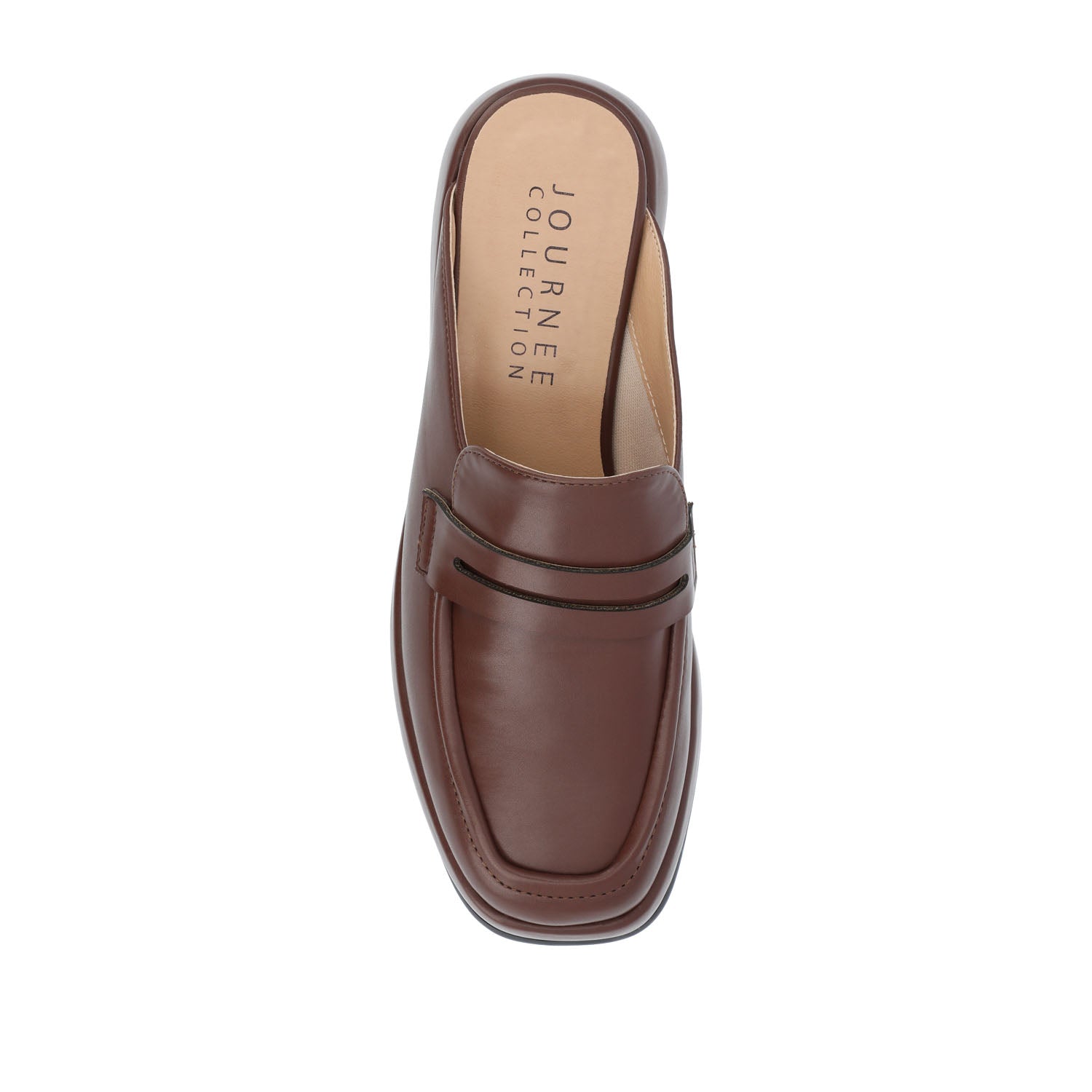 ANTONINA MULED FLATS IN VEGAN LEATHER - Brown