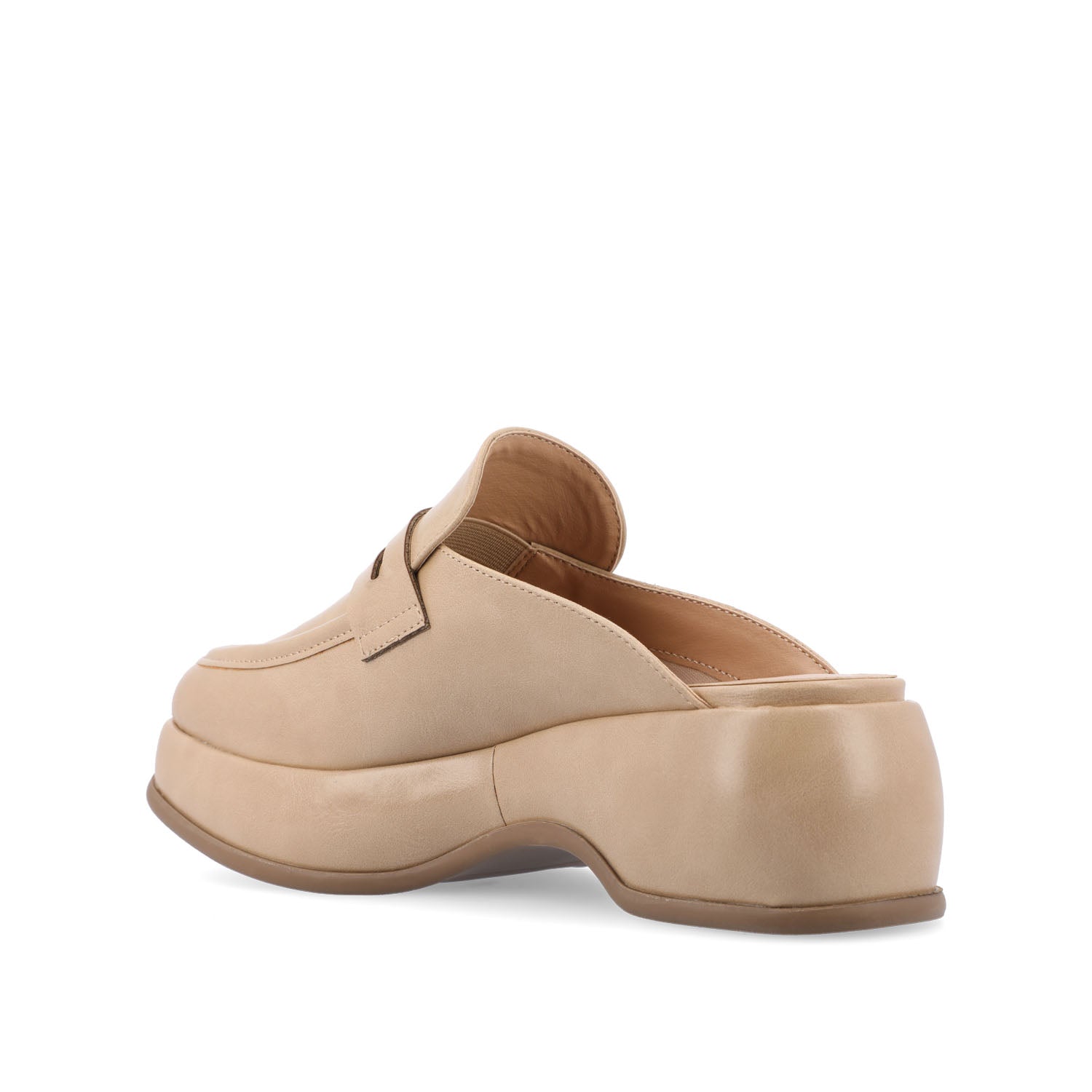 ANTONINA MULED FLATS IN VEGAN LEATHER - Tan