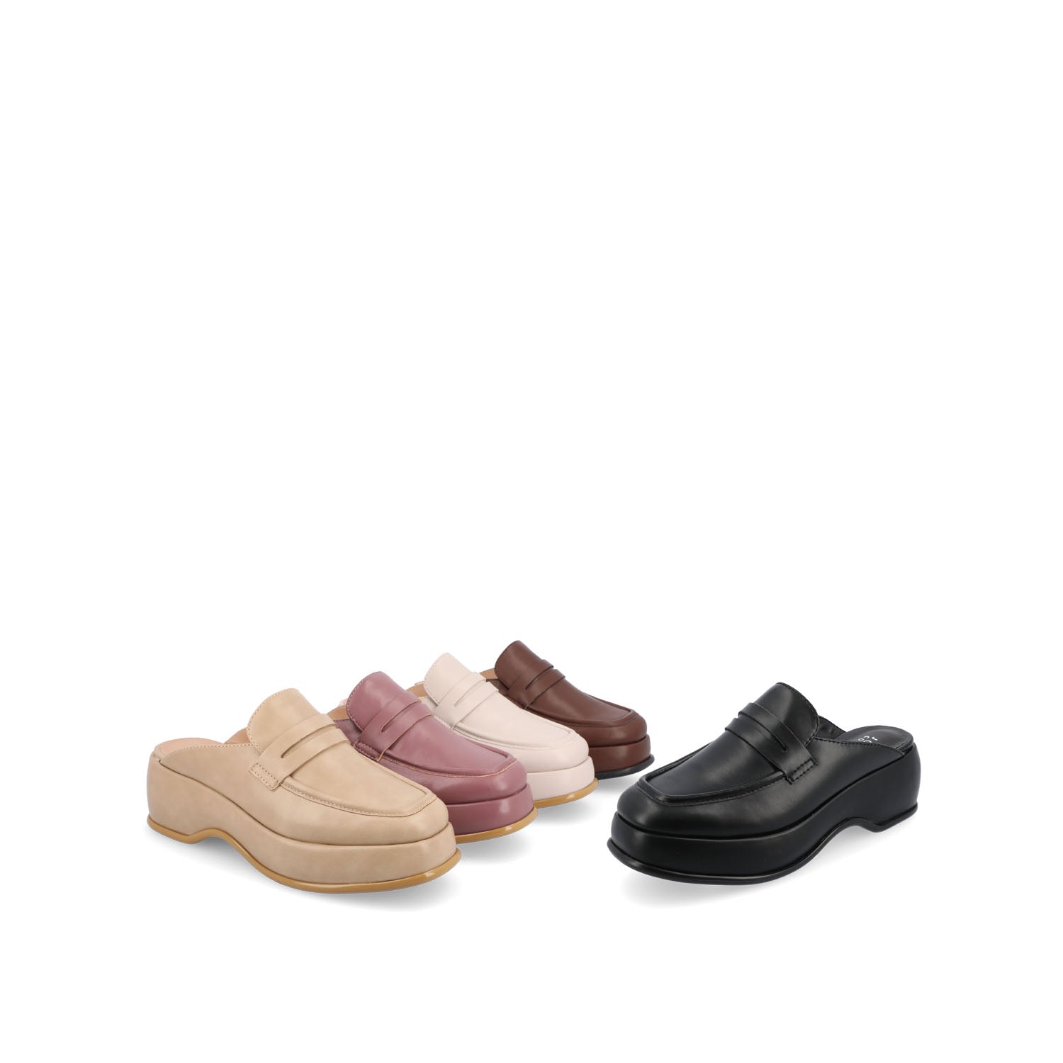 ANTONINA MULED FLATS IN VEGAN LEATHER - Pink