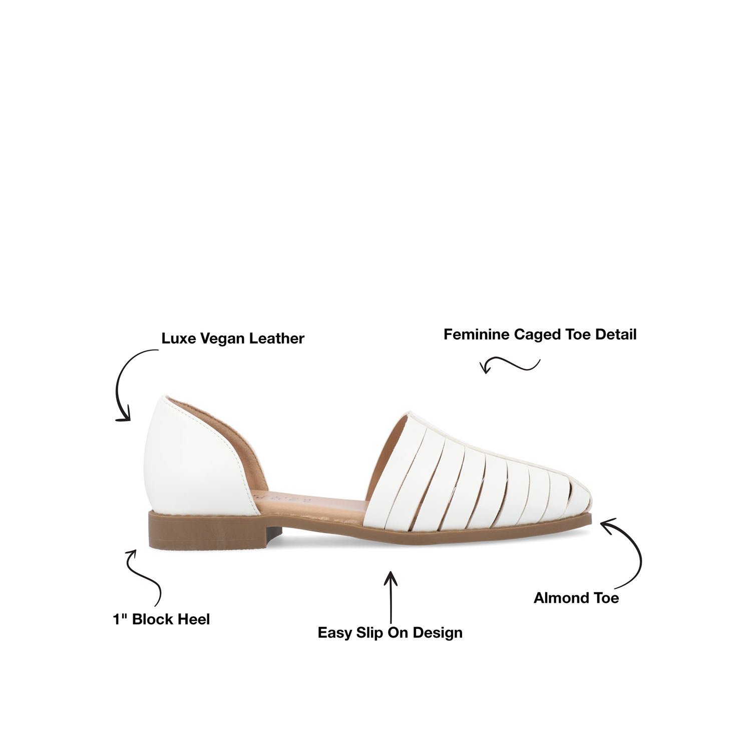 ANYAH D'ORSAY FLATS IN VEGAN LEATHER