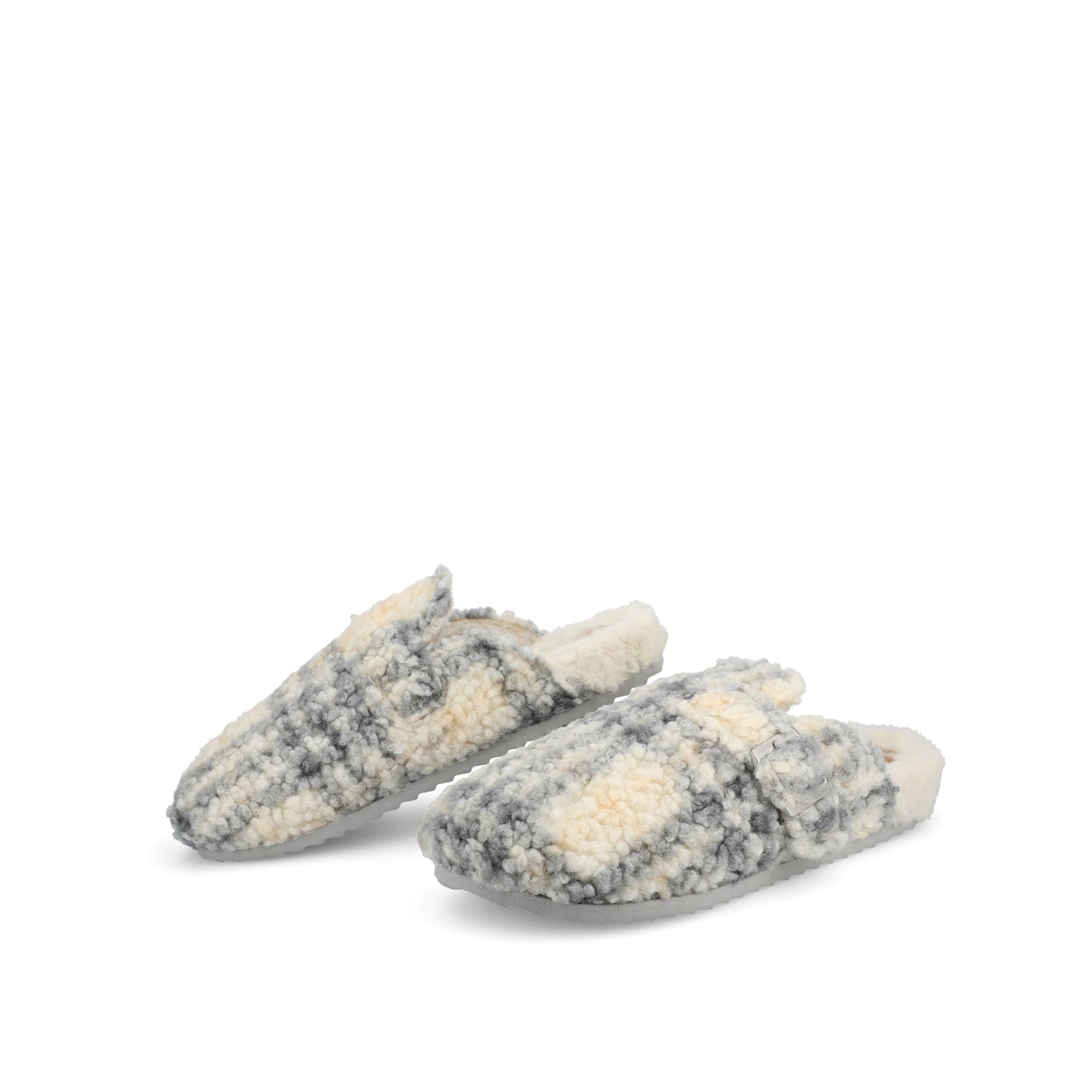 ARDENN SLIPPERS IN FAUX FUR - Plaid Faux Fur