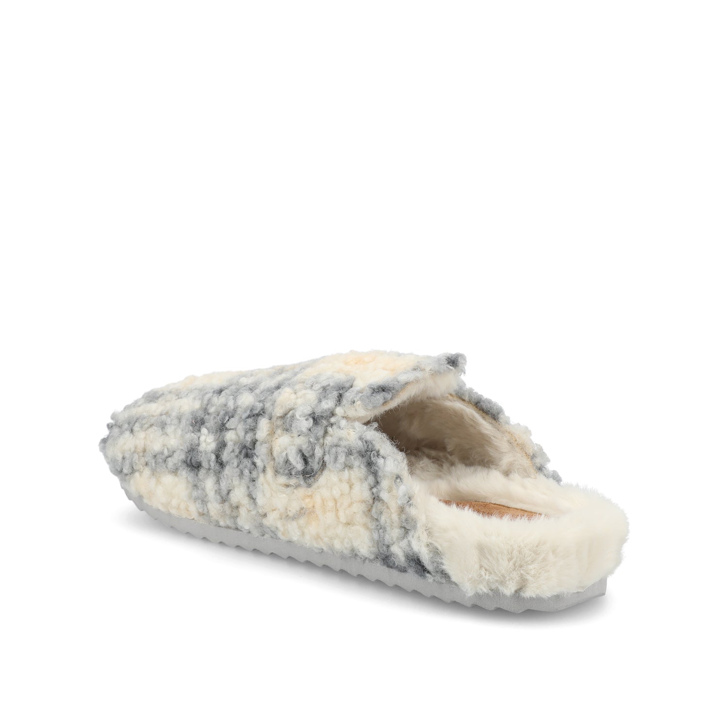 ARDENN SLIPPERS IN FAUX FUR - Plaid Faux Fur